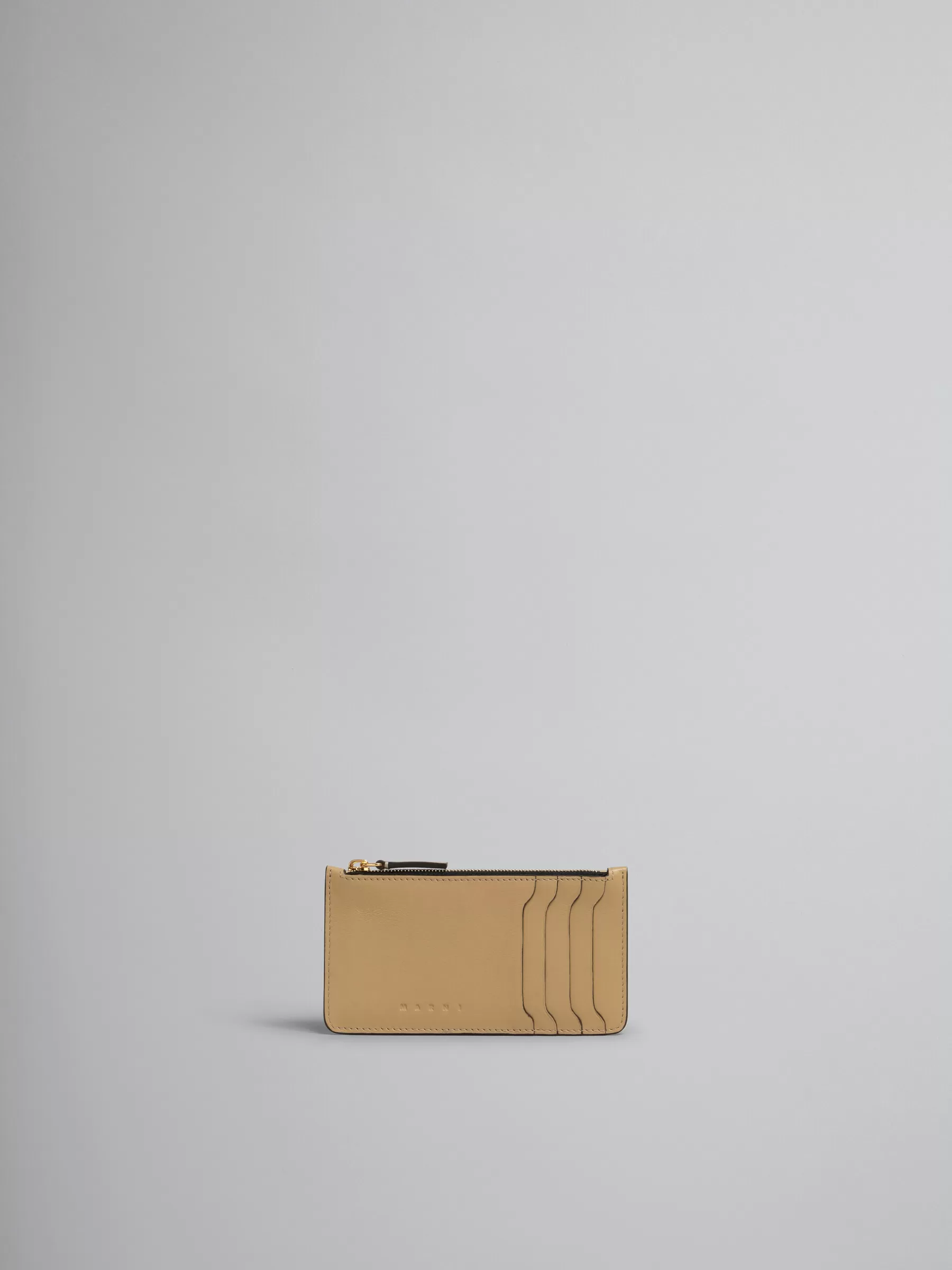 Marni Beige Leather Card Case NOMAD/BEIGE Cheap