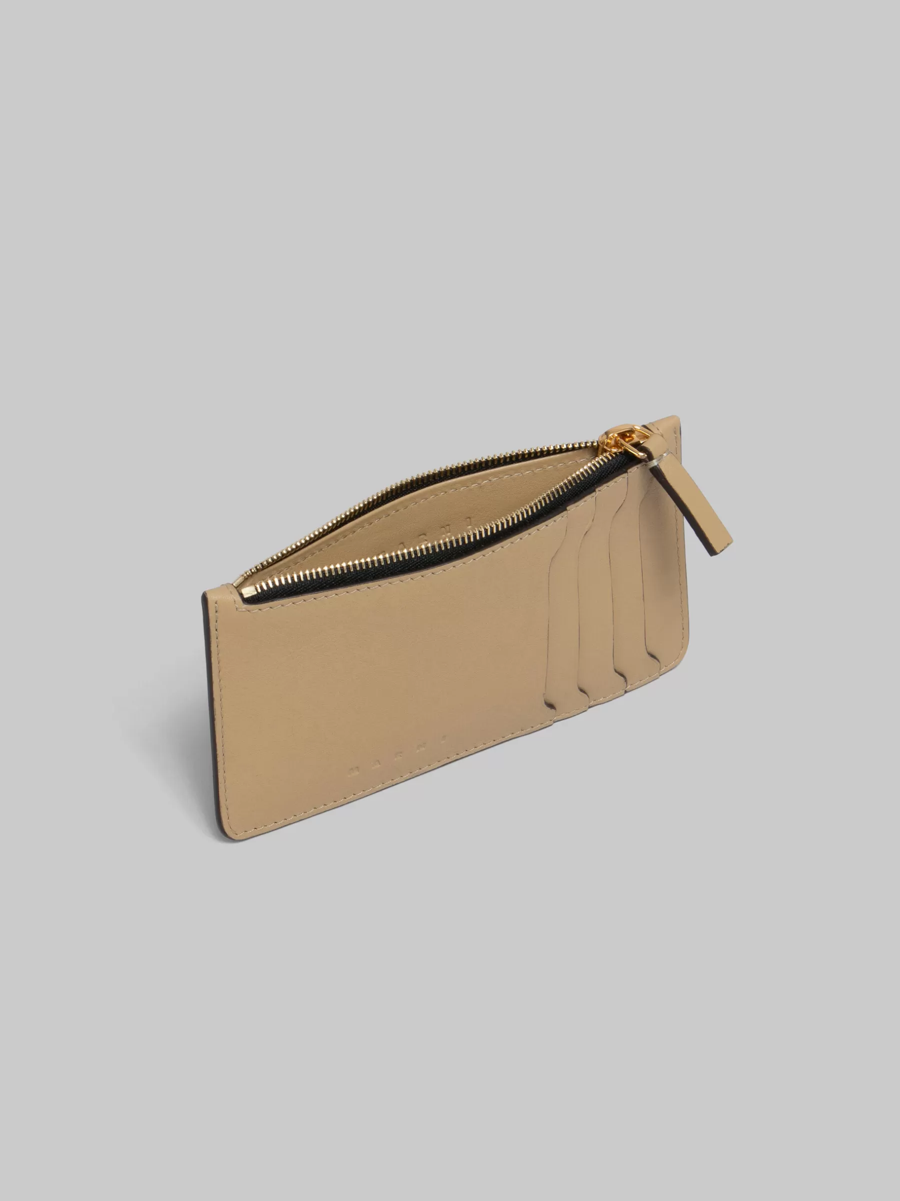 Marni Beige Leather Card Case NOMAD/BEIGE Cheap
