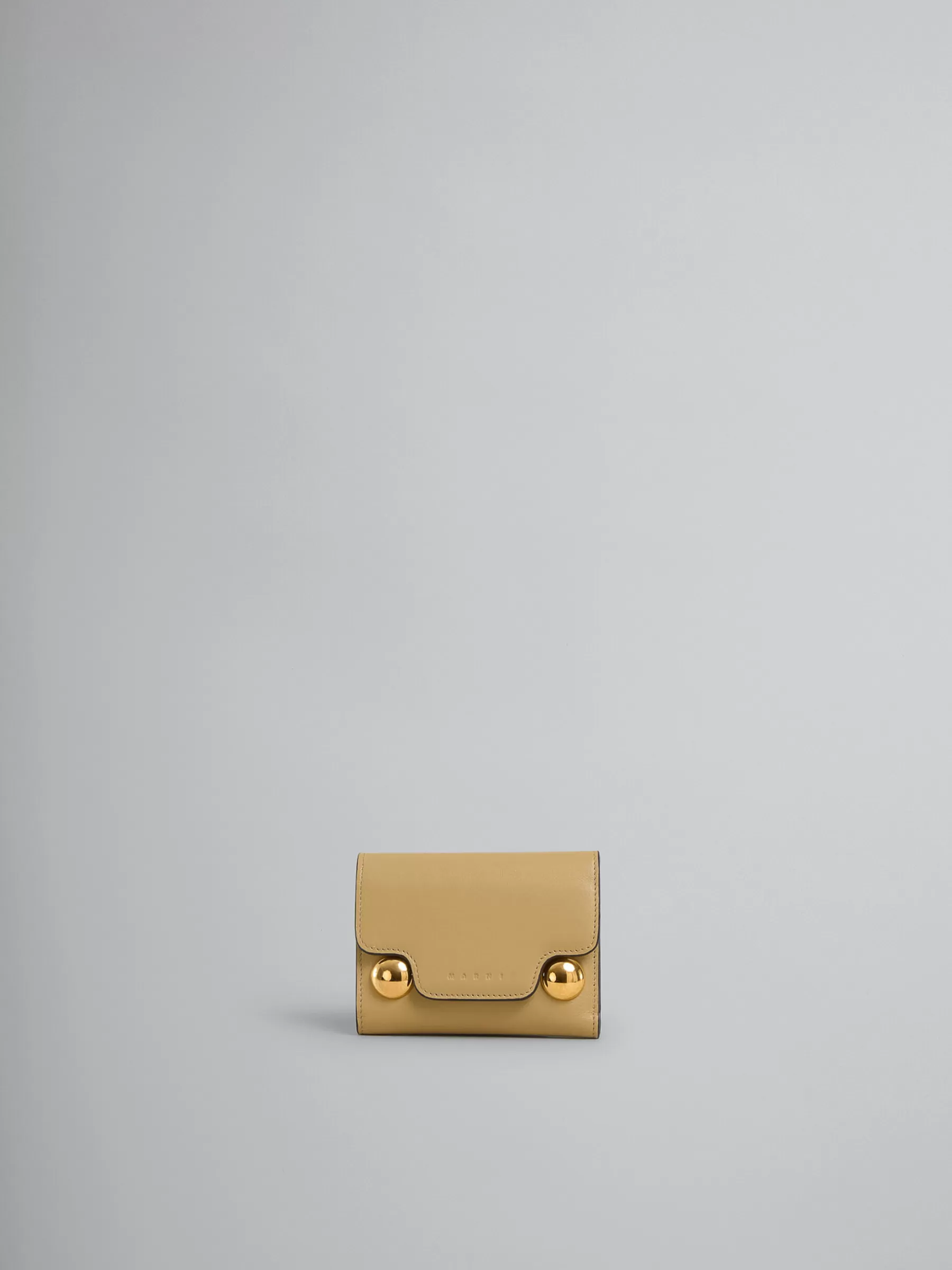 Marni Beige Leather Trunkaroo Trifold Wallet NOMAD/BEIGE Outlet