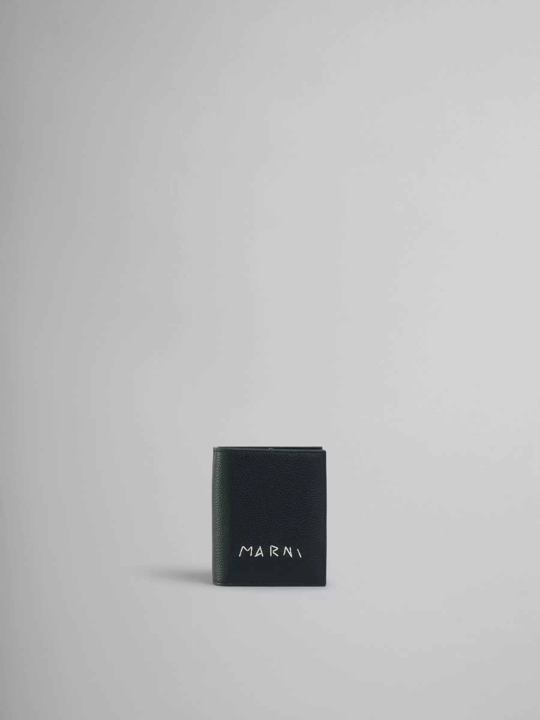 Marni Leather Zip-around Bifold Wallet With Mending BLACK Outlet