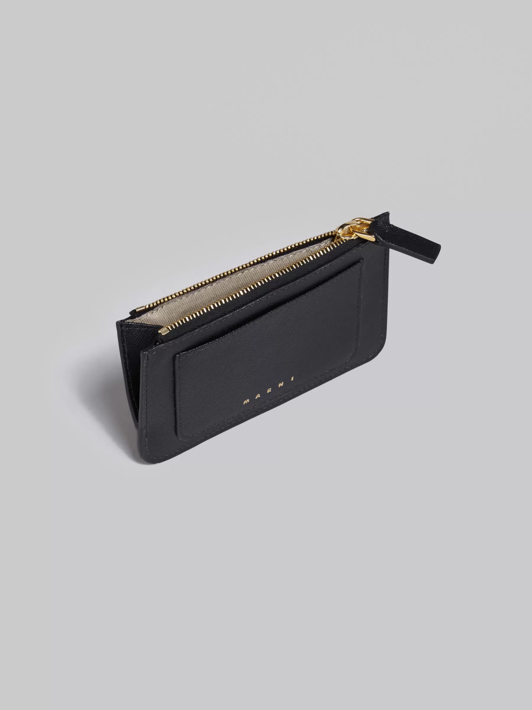 Marni Saffiano Leather Card Case BLACK Best