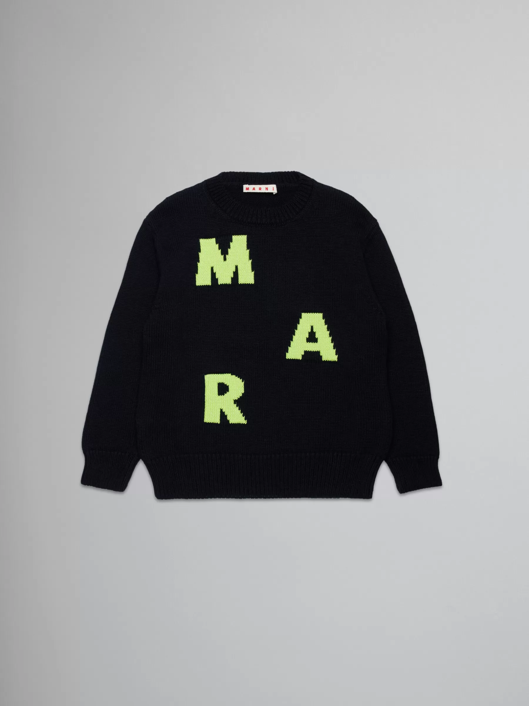Marni Wool-blend Pullover With Logo BLACK Sale