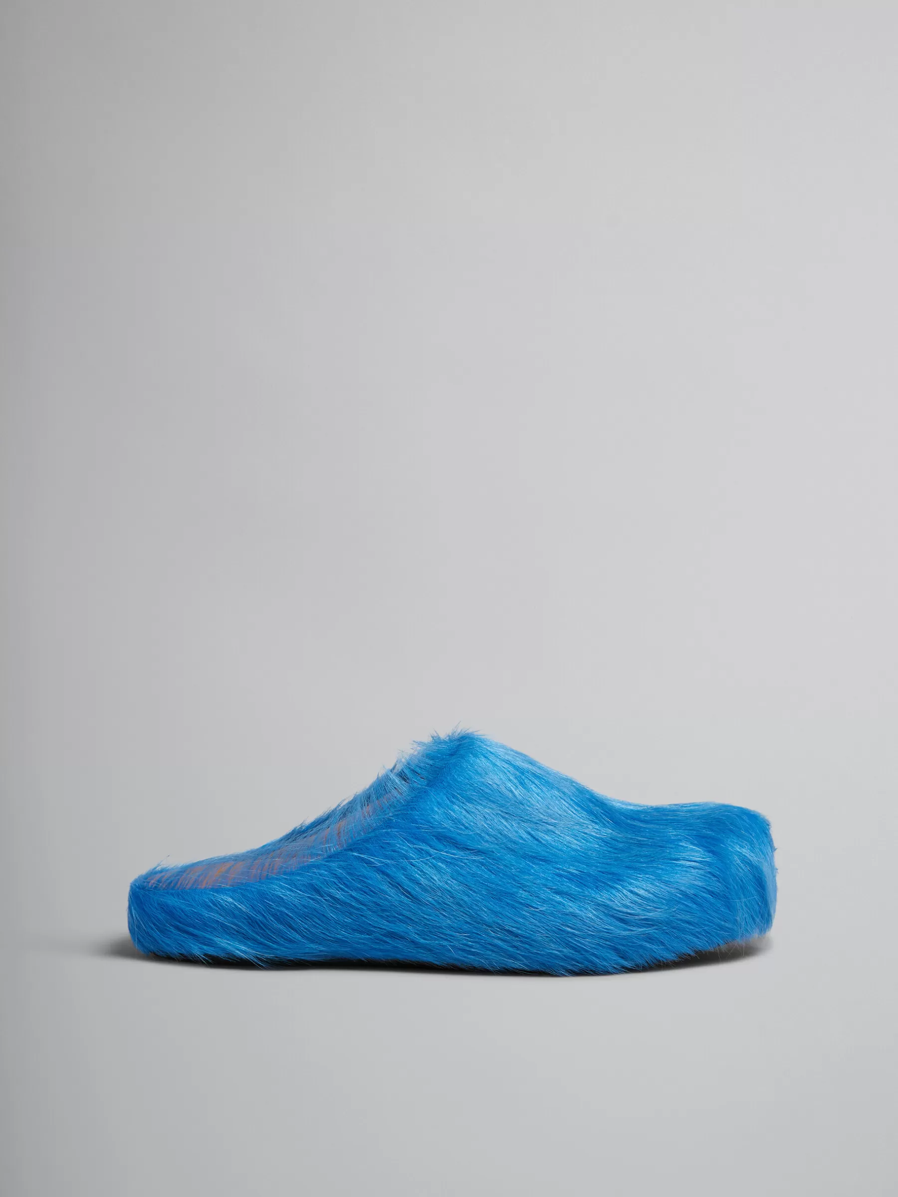 Marni Blue Long-hair Calfskin Fussbett Sabot ROYAL Clearance