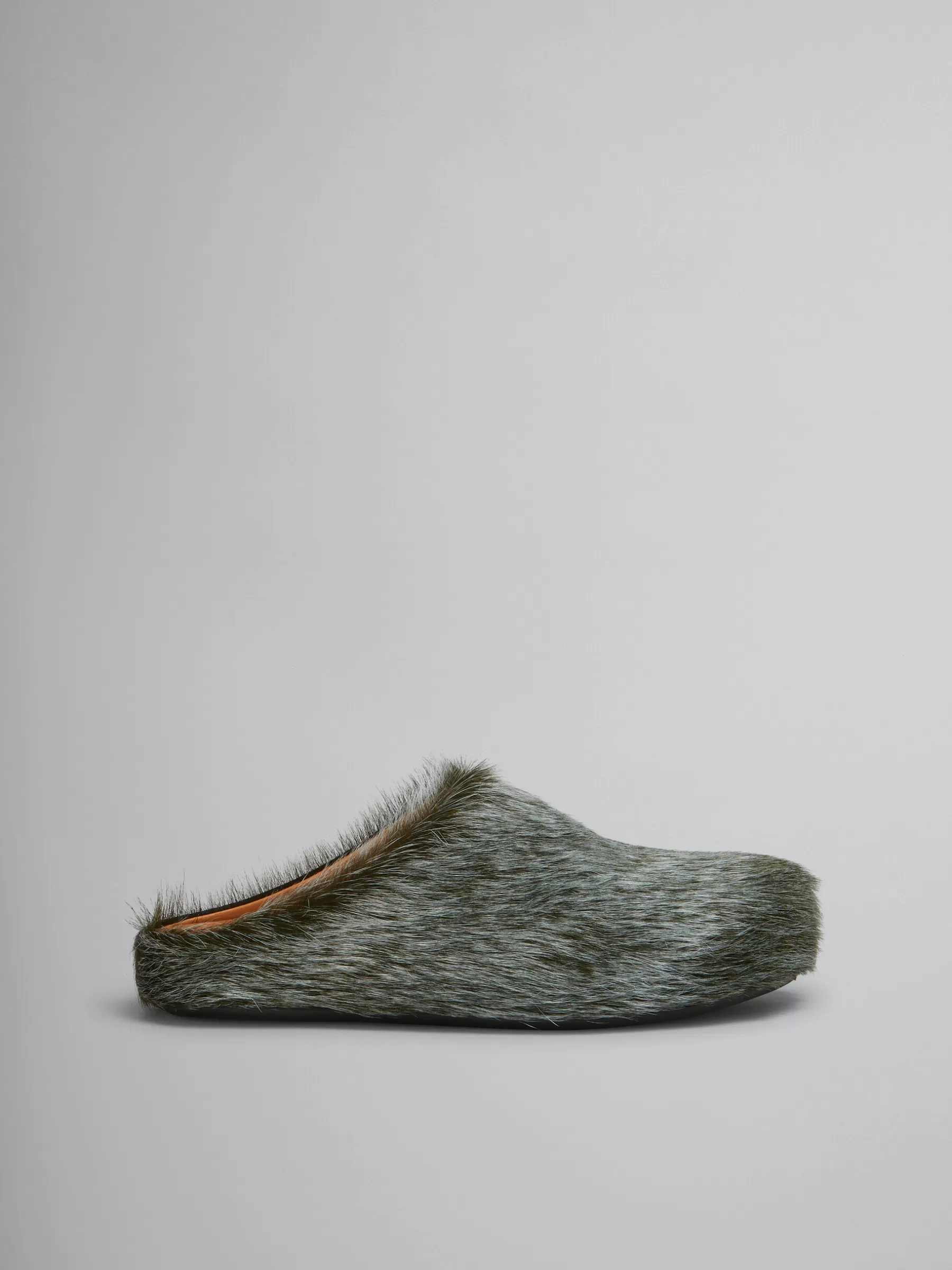 Marni Blue-grey Long Hair Calfskin Fussbett Sabot BLUESODALITE New