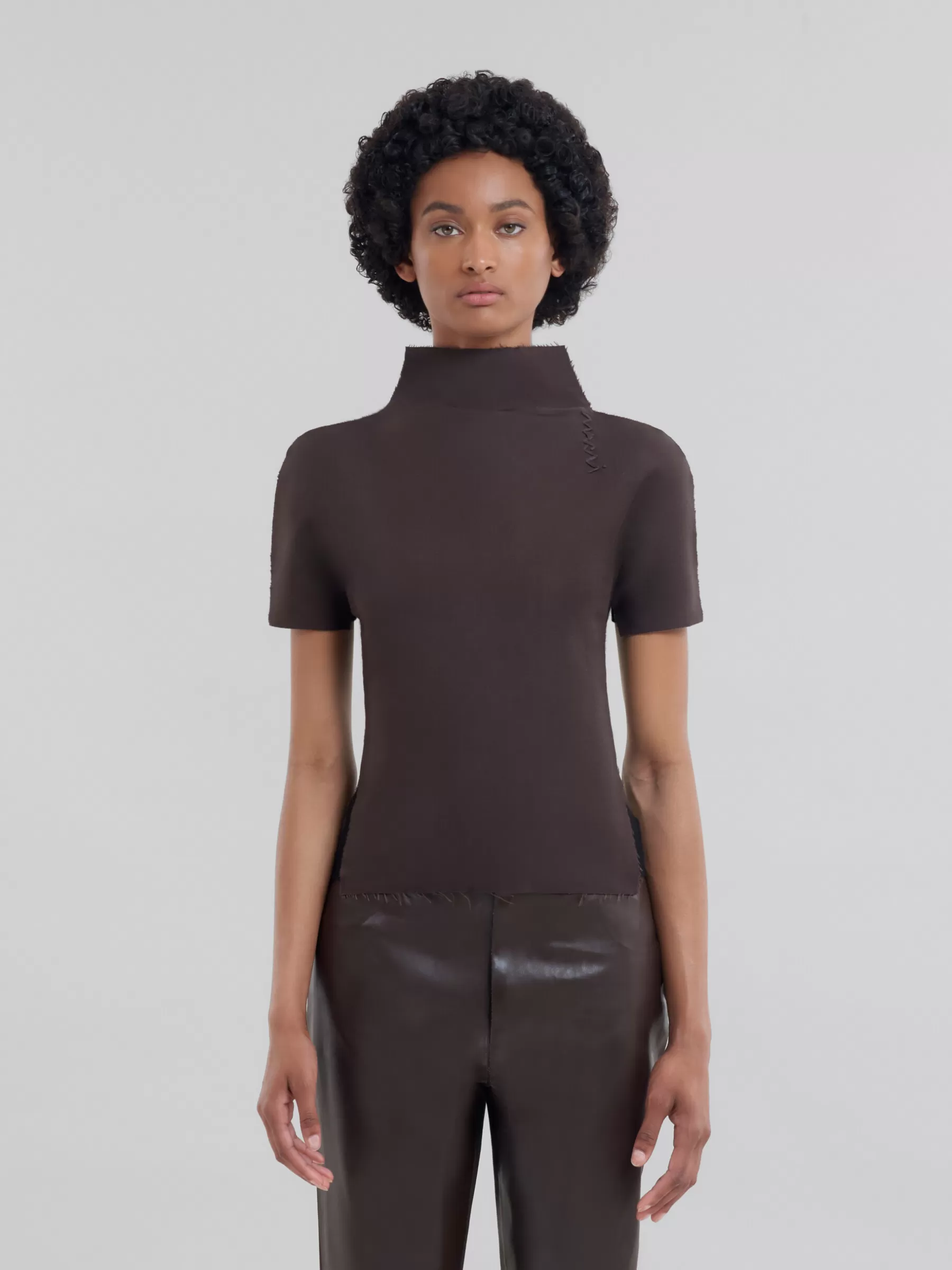 Marni Brown And Wool And Cashmere Sweater BLACK Sale