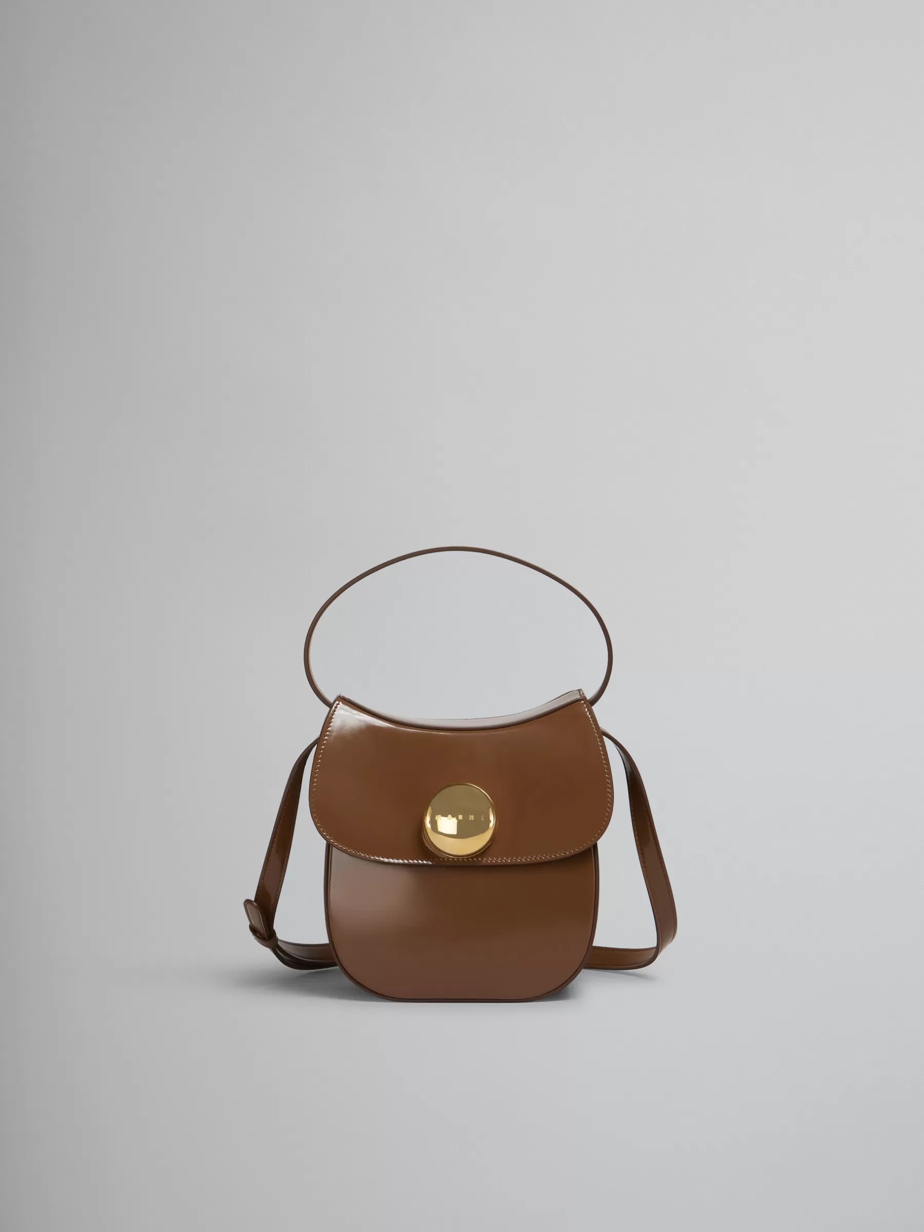Marni Brown Leather Butterfly Small Handbag MAROON Discount