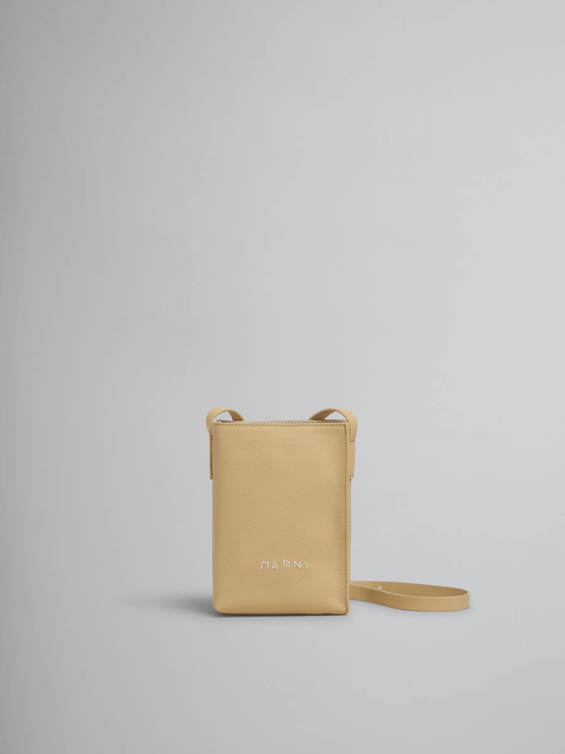 Marni Brown Leather Museo Nano Bag With Mending NOMAD/BEIGE Online