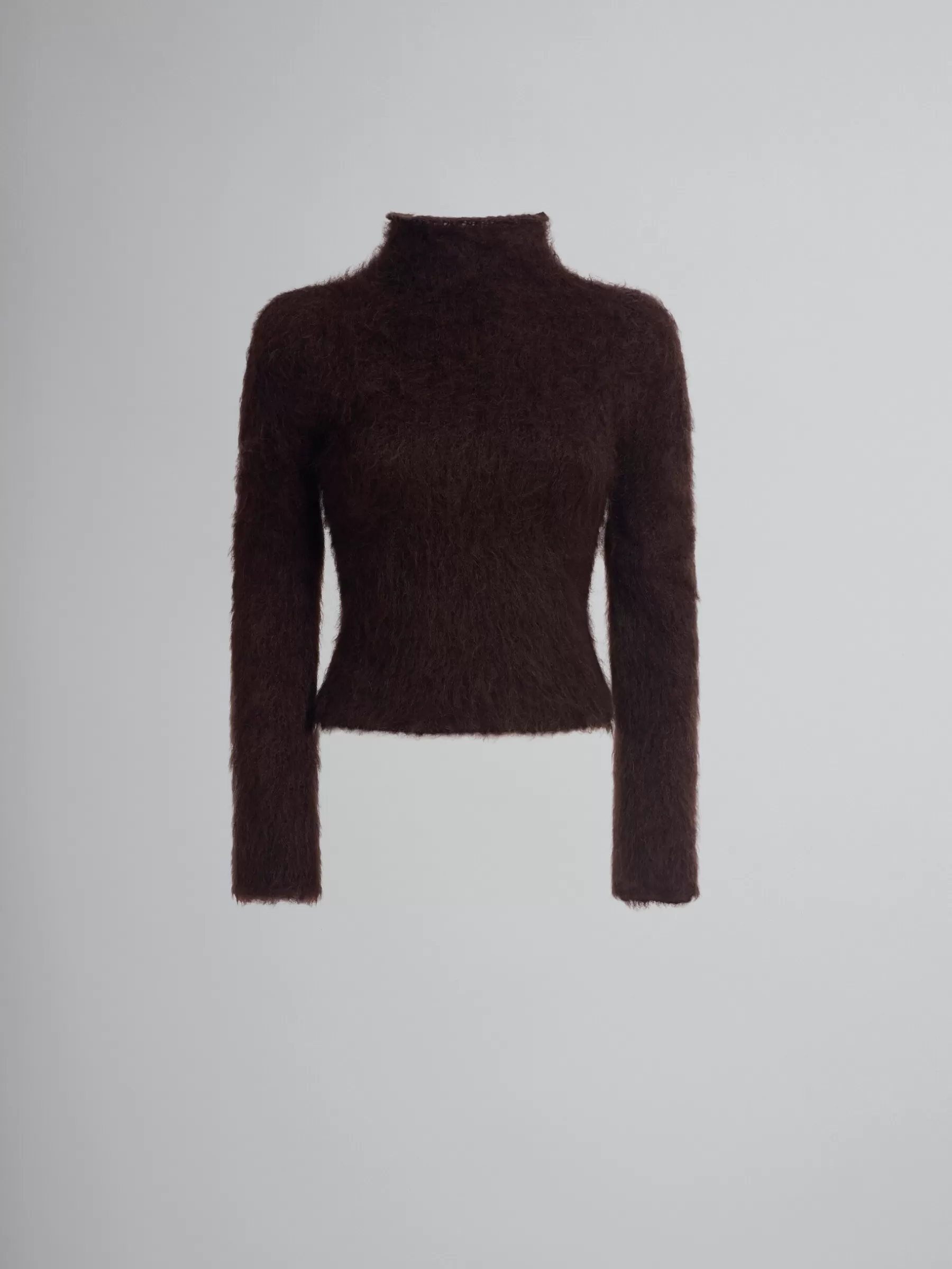 Marni Brushed Brown Mohair Turtleneck CHESTNUT Store