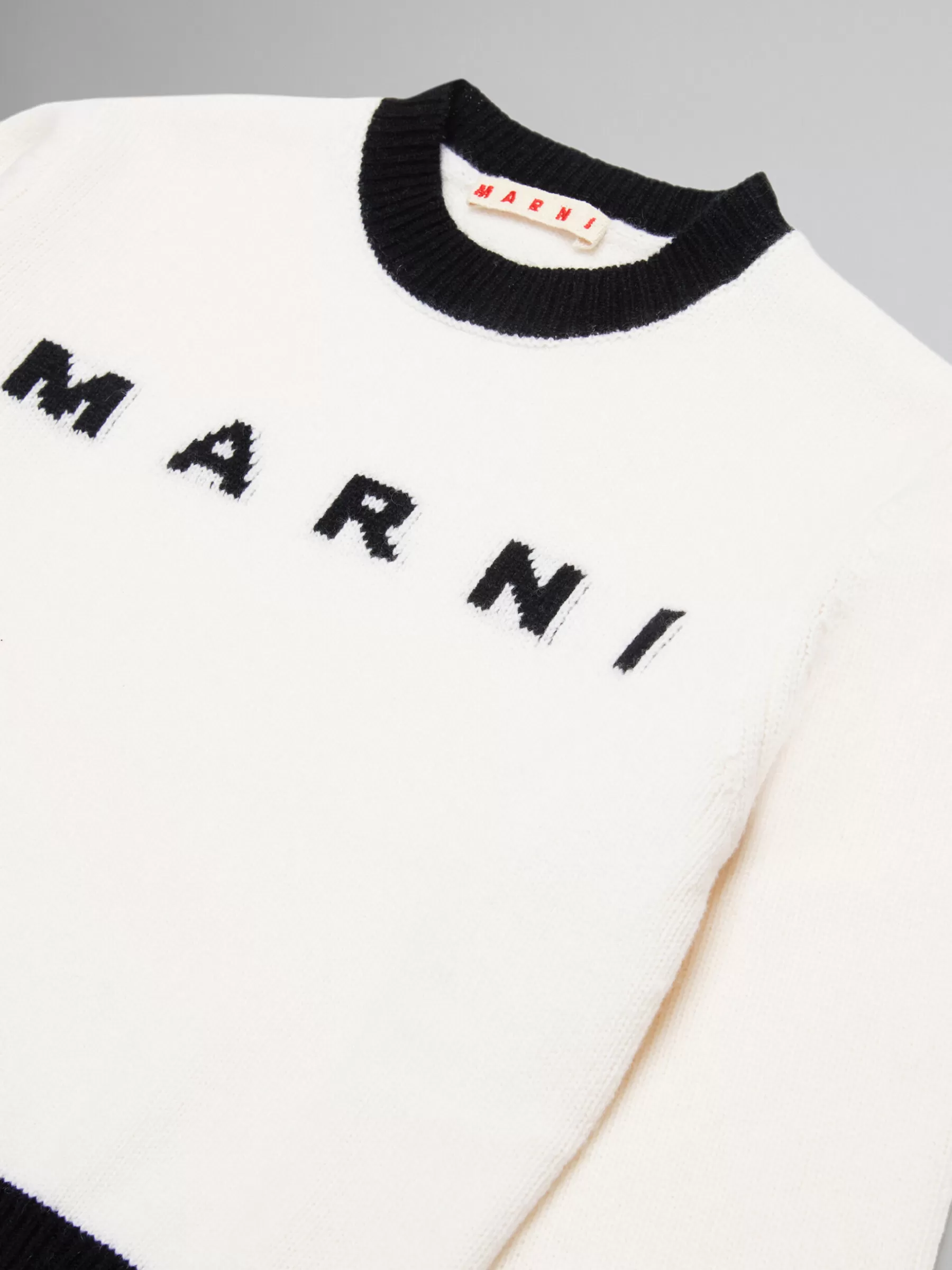 Marni Colorblock Wool-cashmere Blend Crewneck Sweater NATURAL Outlet
