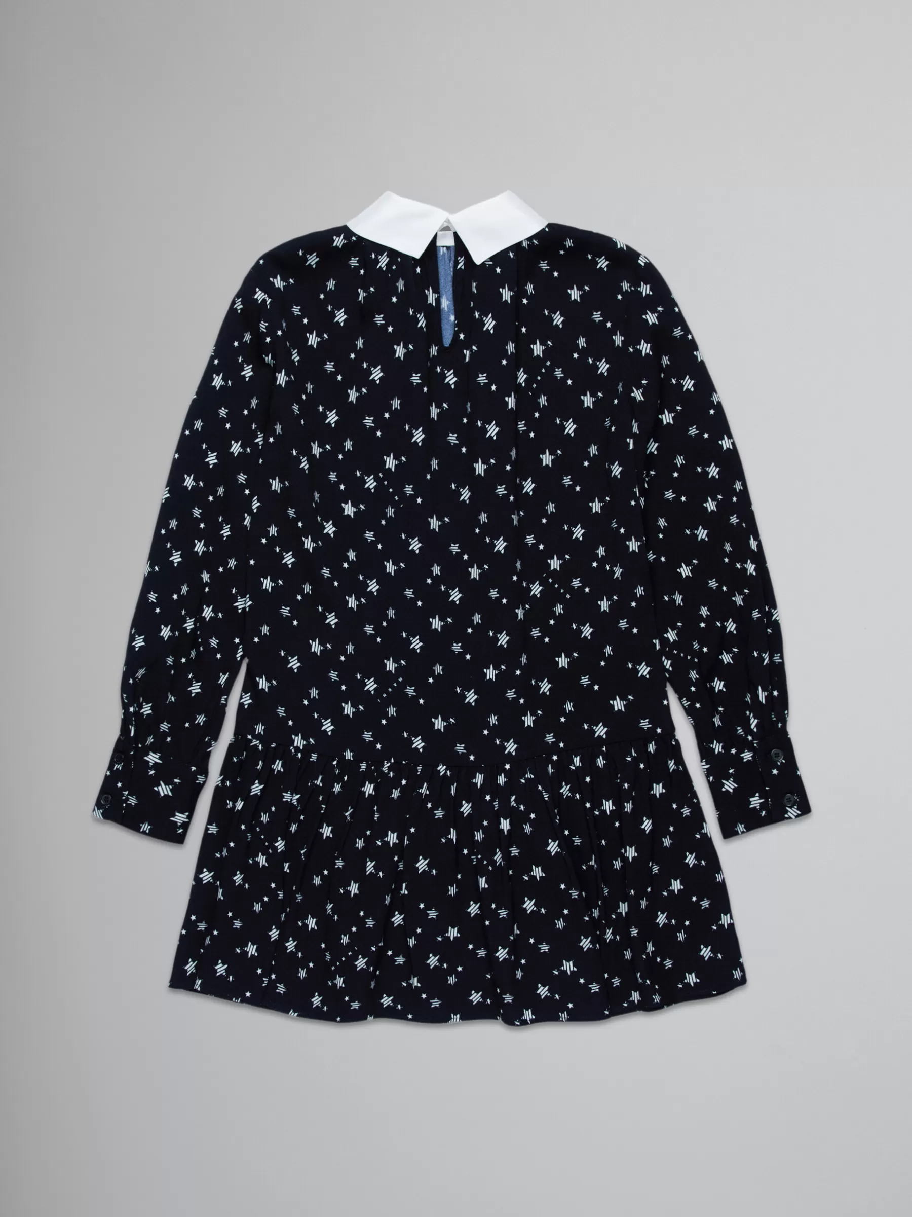 Marni Crepe Fabric Dress With Stardust Print BLACK New