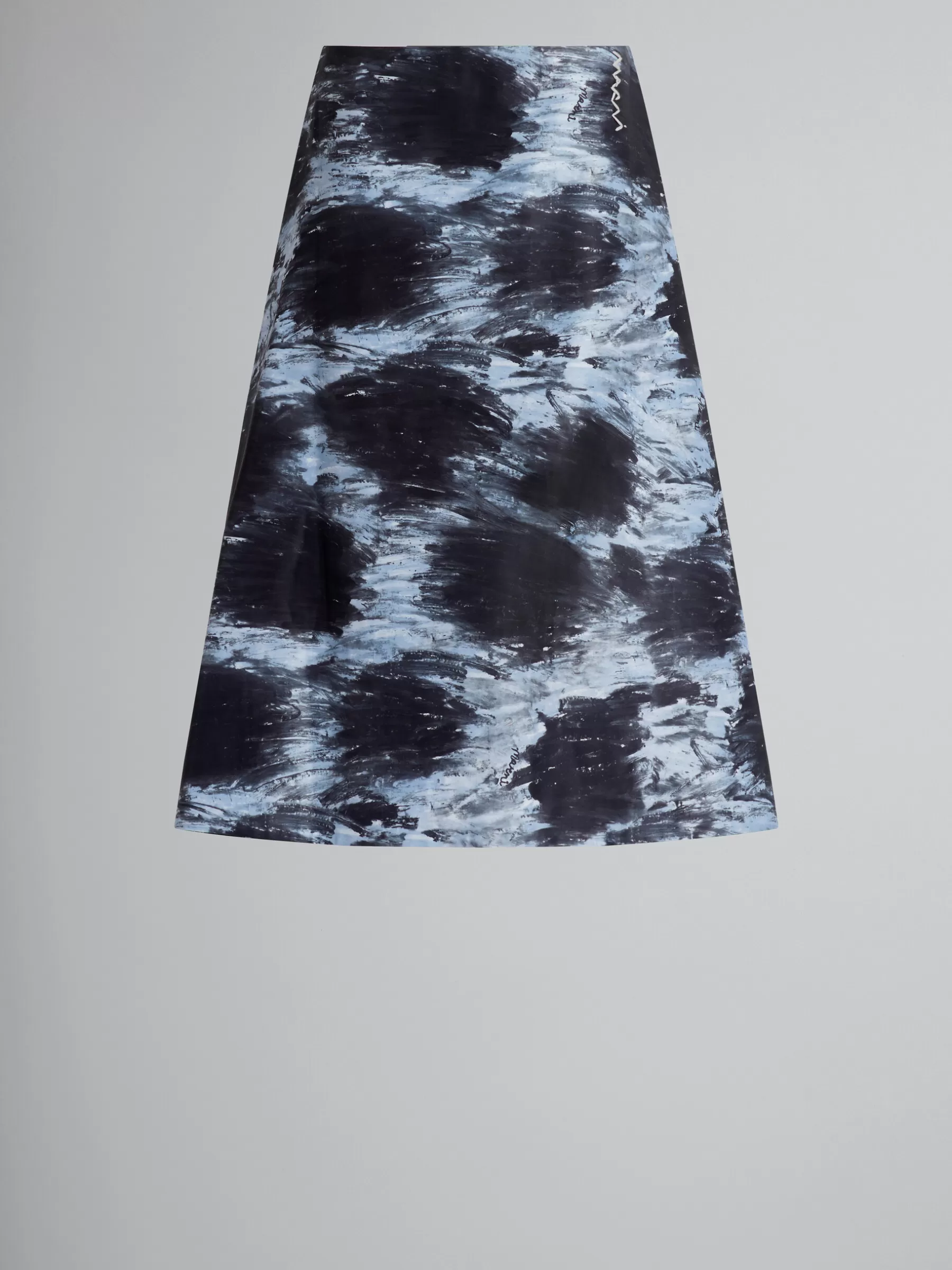 Marni Duchesse Flared Skirt With Crayon Leopard Print ANTIQUE SILVER Best