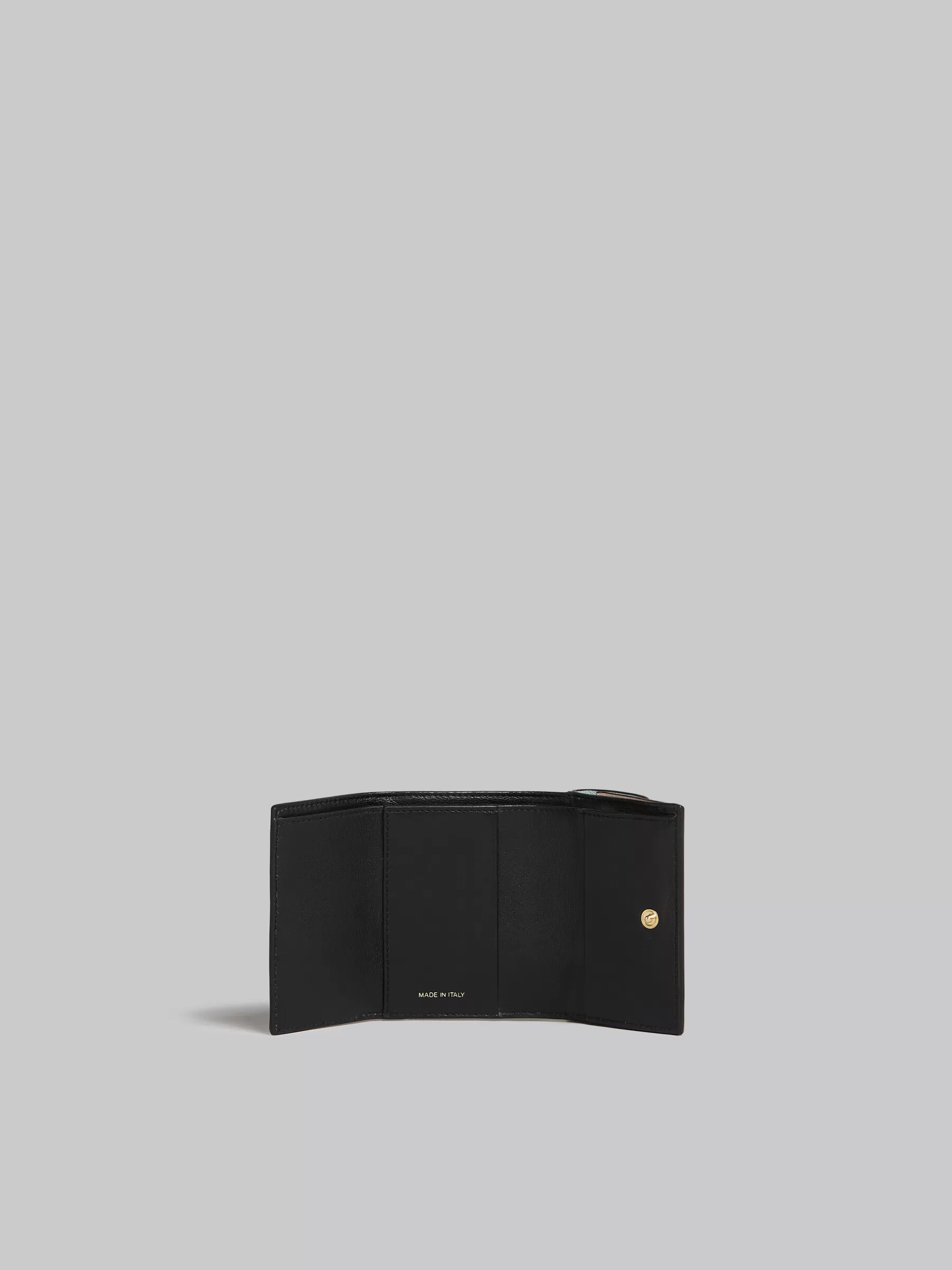Marni Green, White And Brown Saffiano Leather Tri-fold Wallet TEAGREEN/LIMESTONE/LIGHTCAMEL Cheap