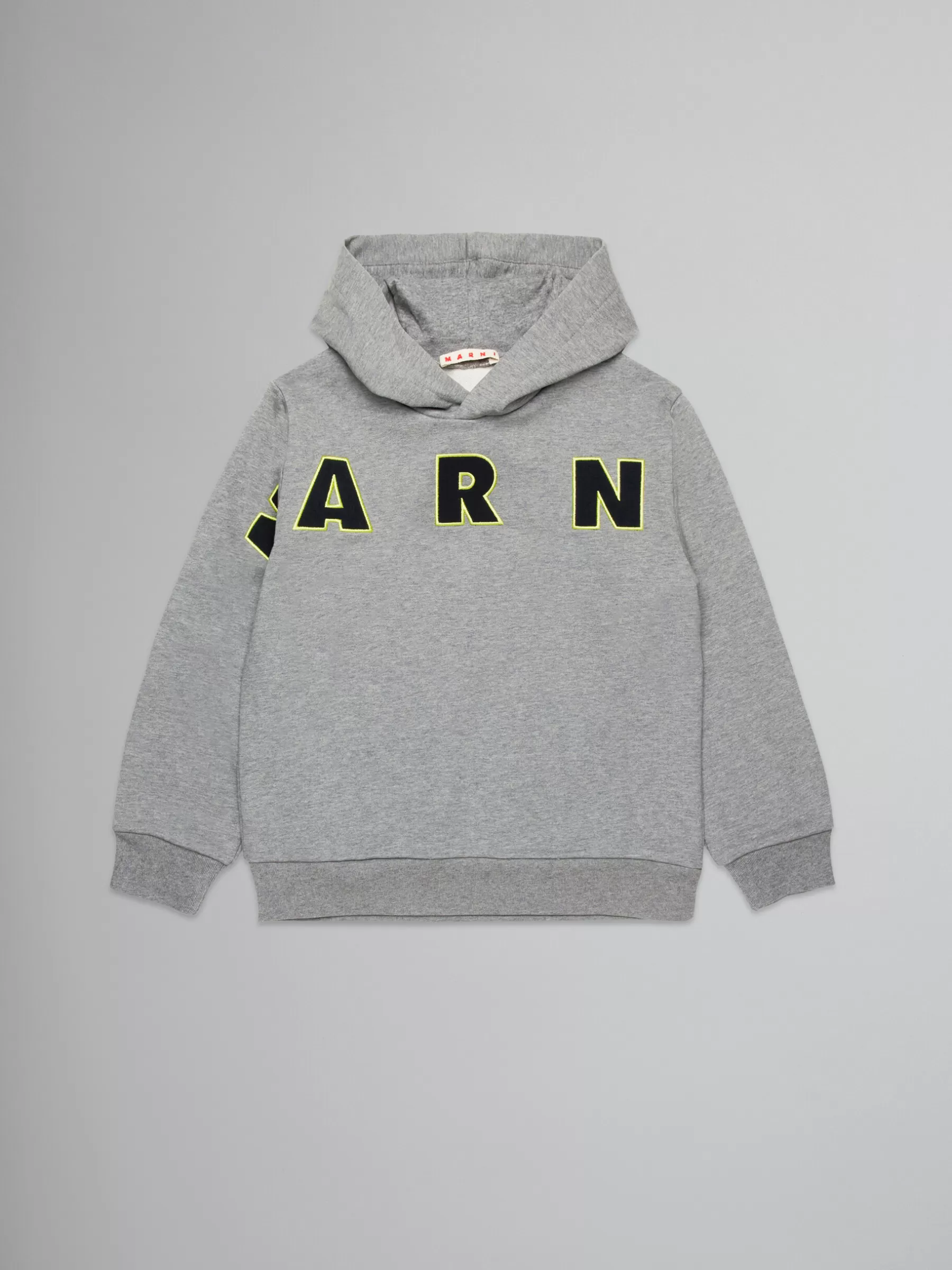 Marni Grey Hooded Sweatshirt With Embroidered Logo MEDIUM GRAY MELANGE Clearance