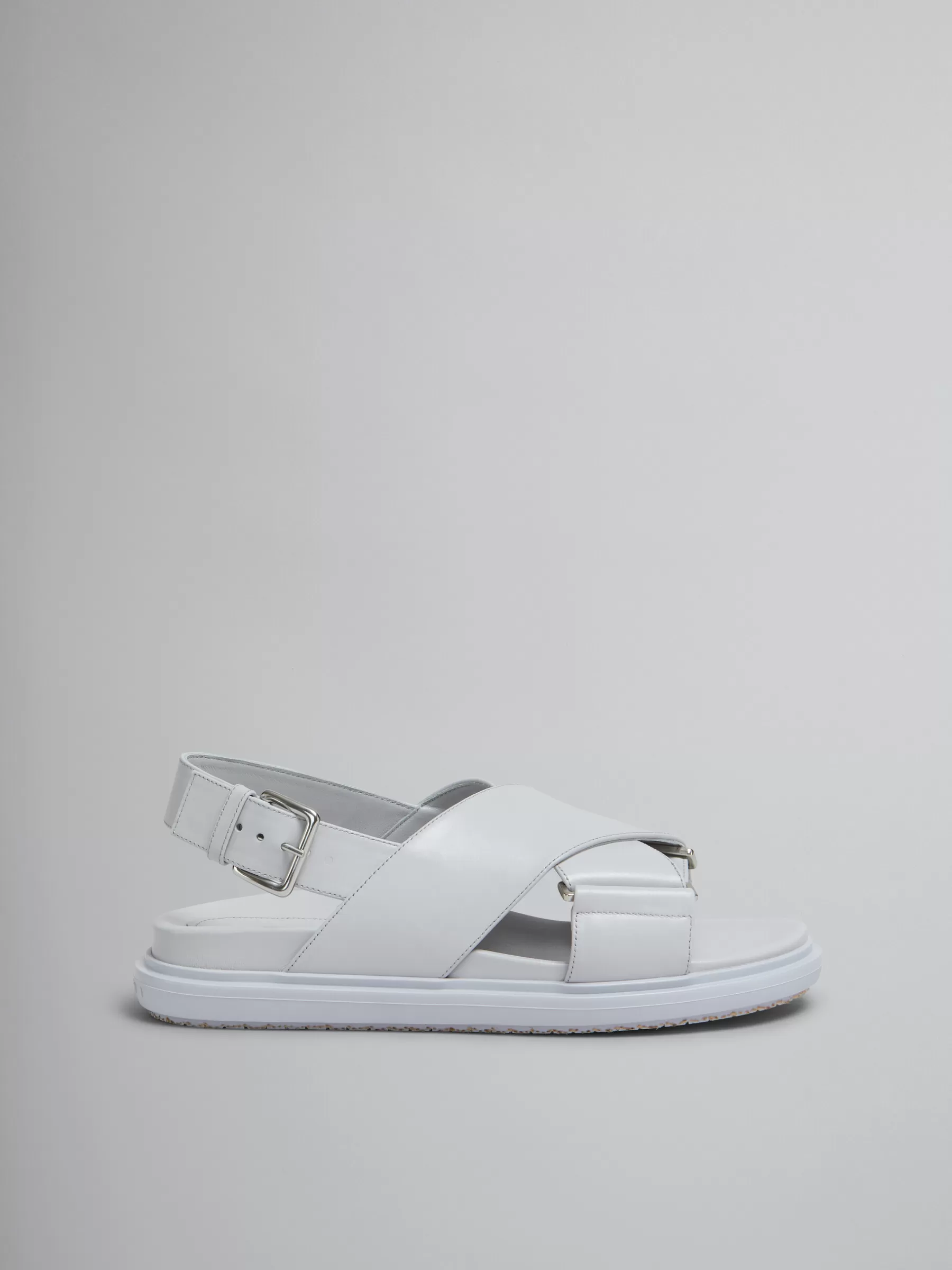 Marni Grey Leather Fussbett SODIUM Discount