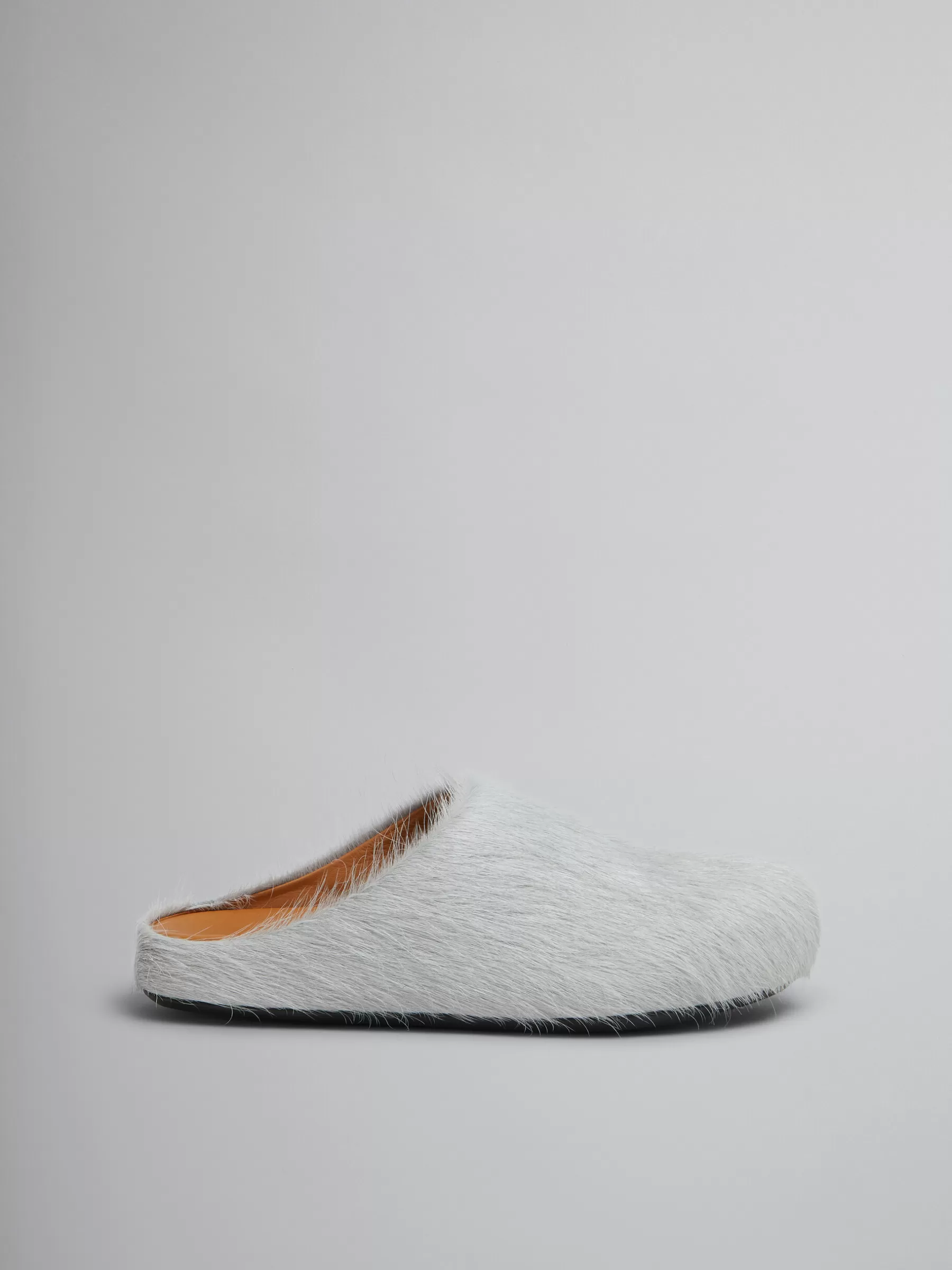 Marni Grey Long Hair Calfskin Fussbett Sabot SODIUM New