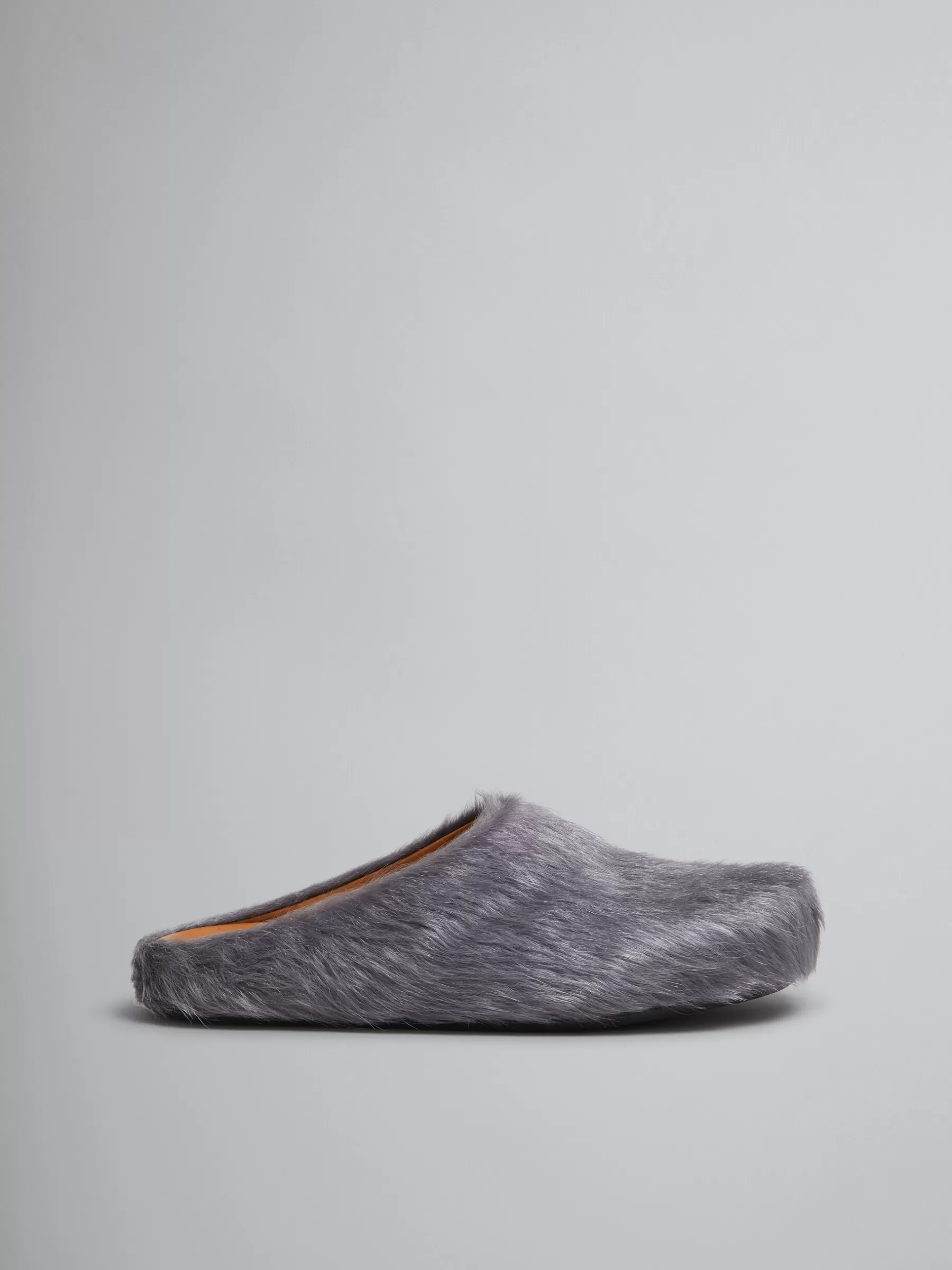 Marni Grey Long-hair Calfskin Fussbett Sabot MERCURY Cheap
