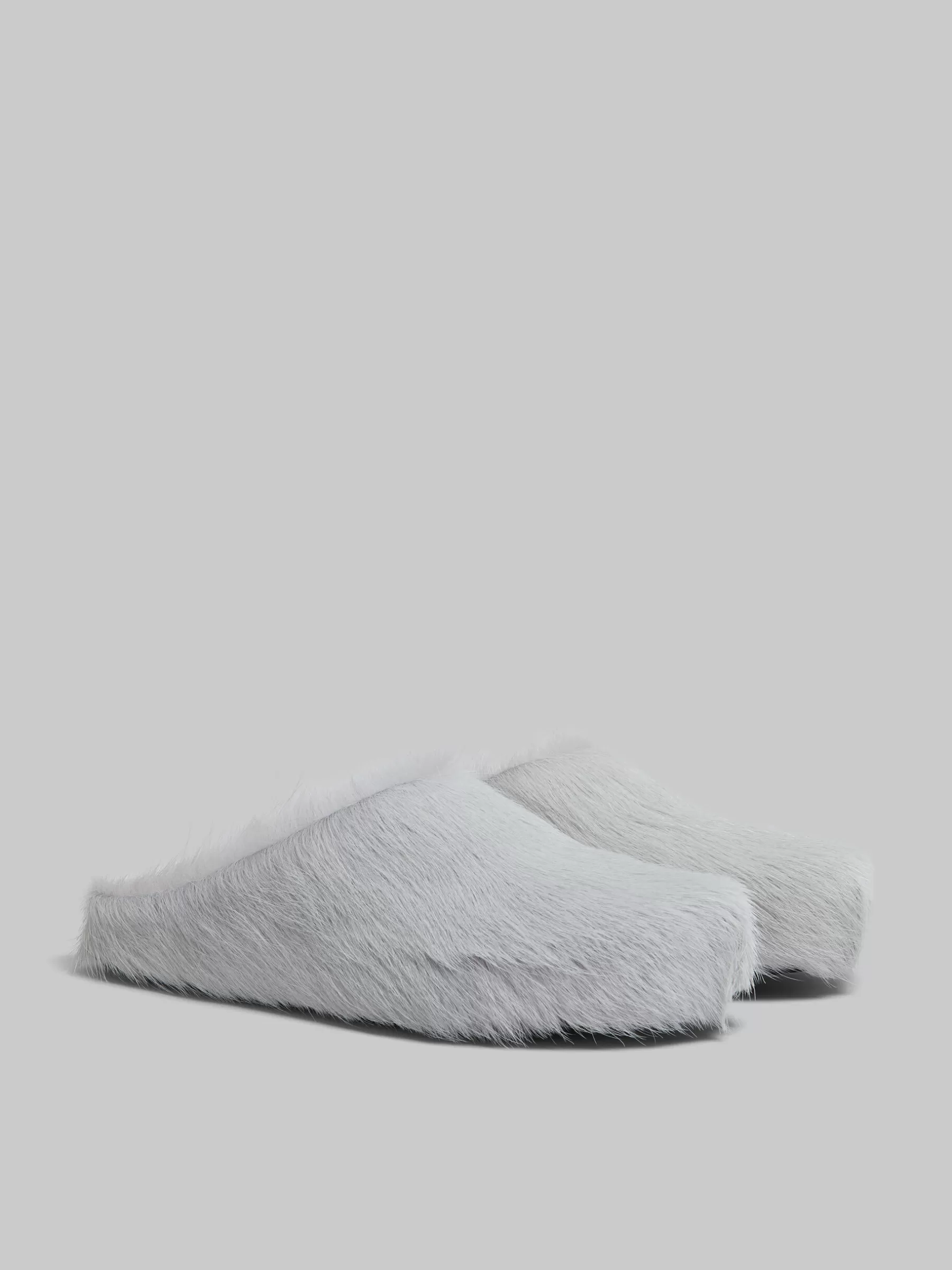 Marni Grey Long-hair Calfskin Fussbett Sabot SODIUM Clearance