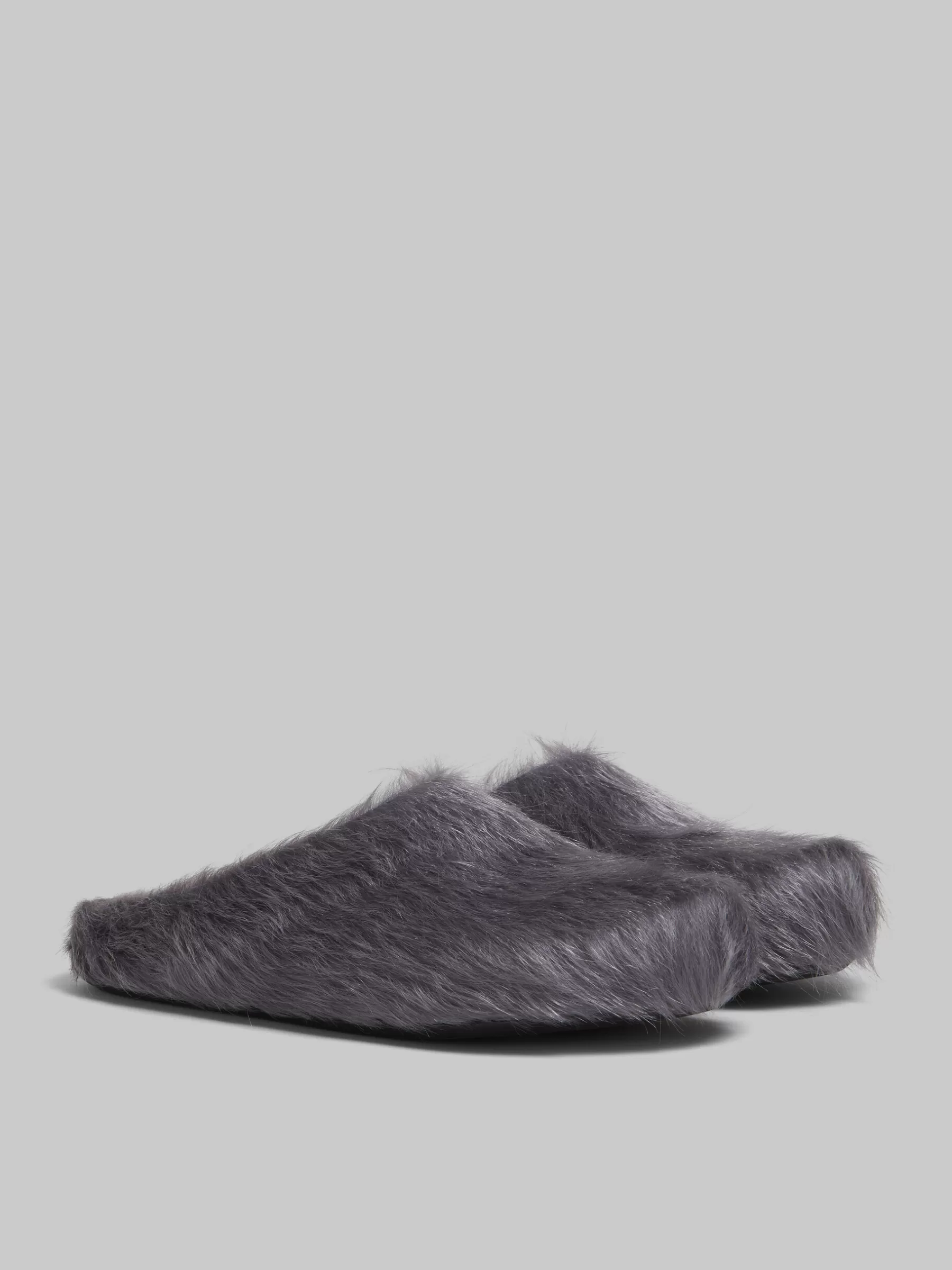 Marni Grey Long-hair Calfskin Fussbett Sabot MERCURY Cheap