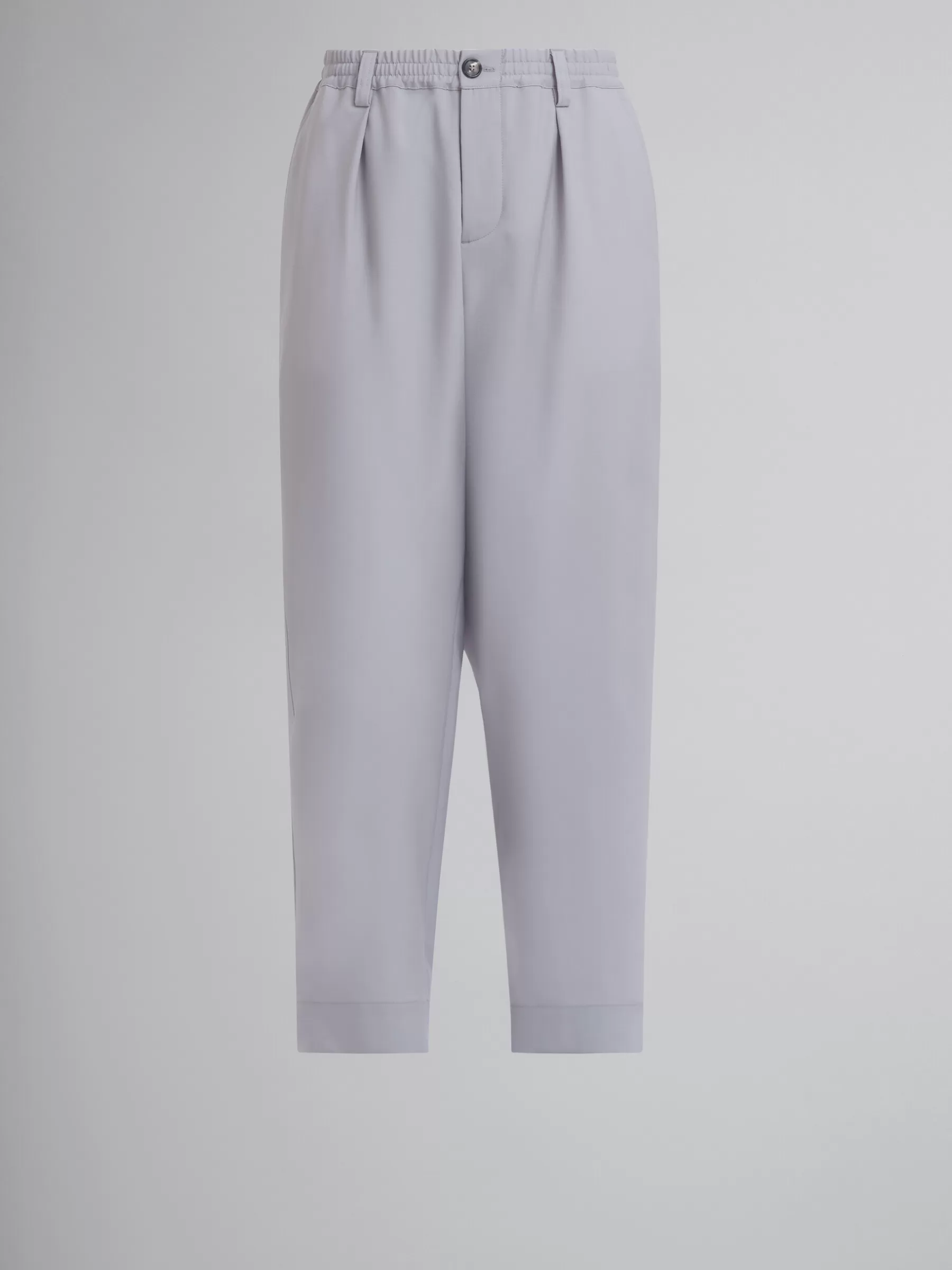 Marni Grey Tropical Wool Trousers With Drawstring Waist SODIUM Store
