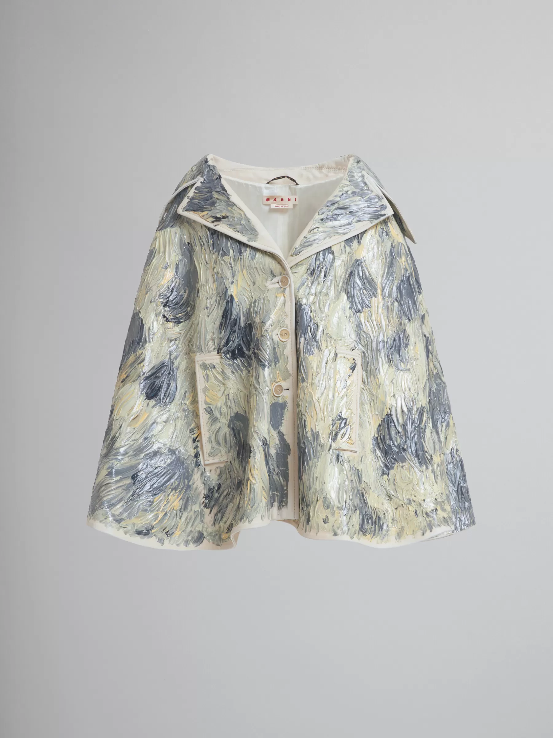 Marni Hand-painted Light Yellow Leather Cape LIGHTTOPAZ Store