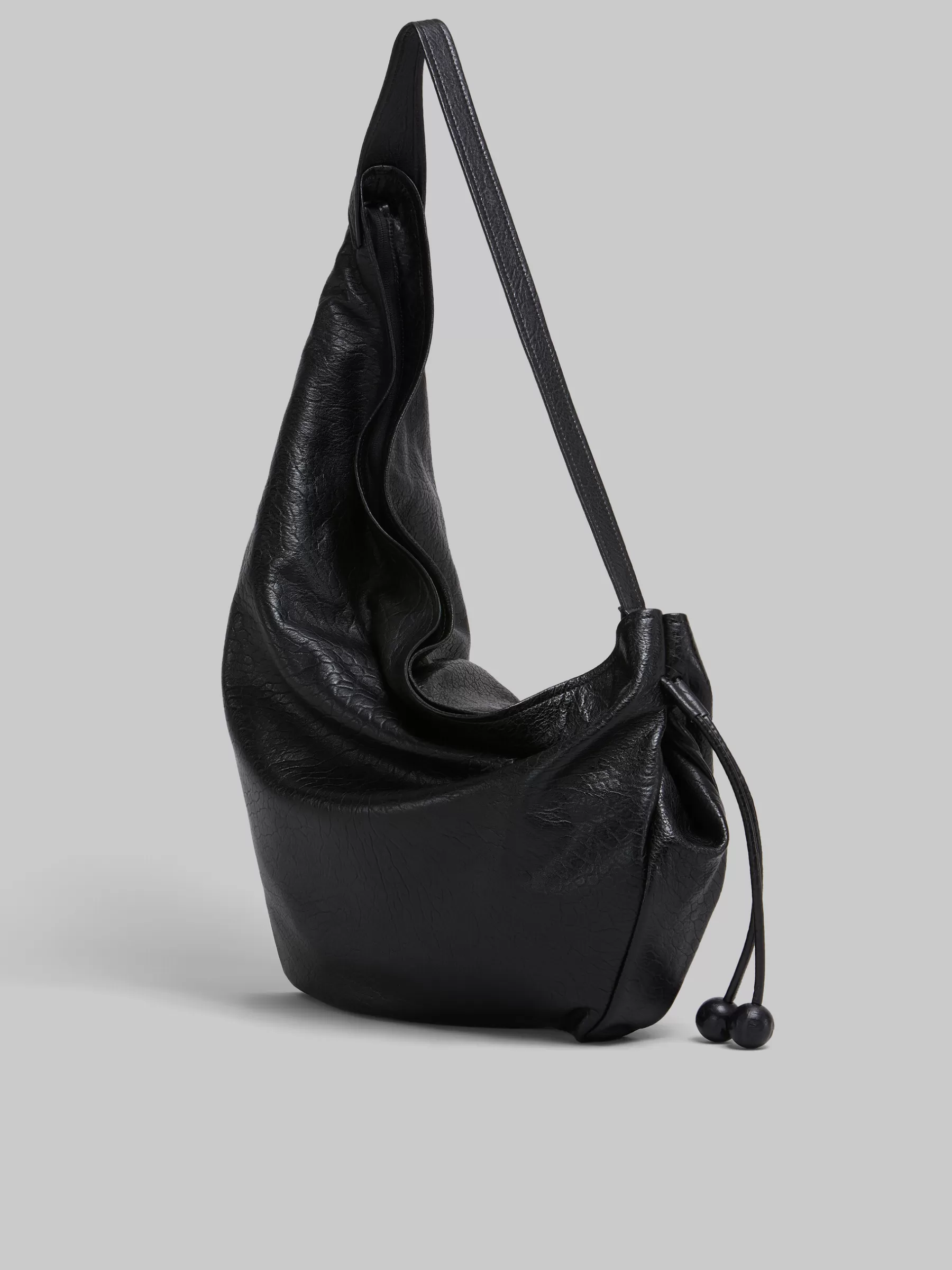 Marni Large Nappa Hobo Bag BLACK Outlet