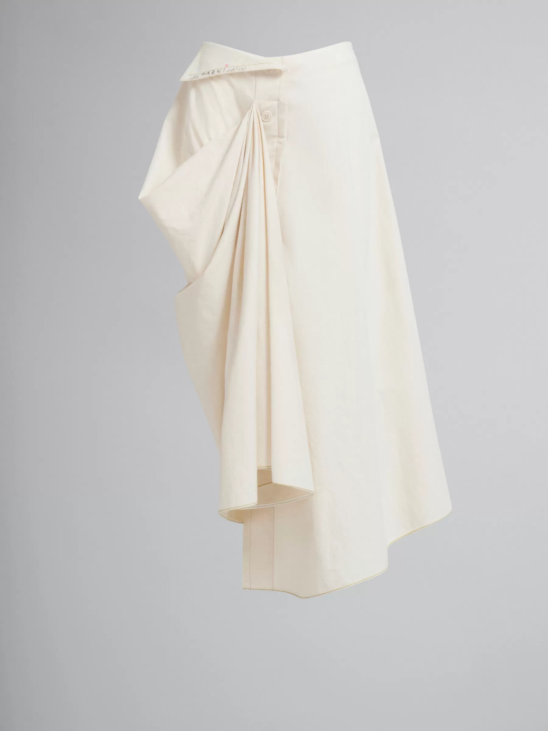 Marni Light Beige Organic Toile Skirt With Jacket Lapels STONEWHITE Store