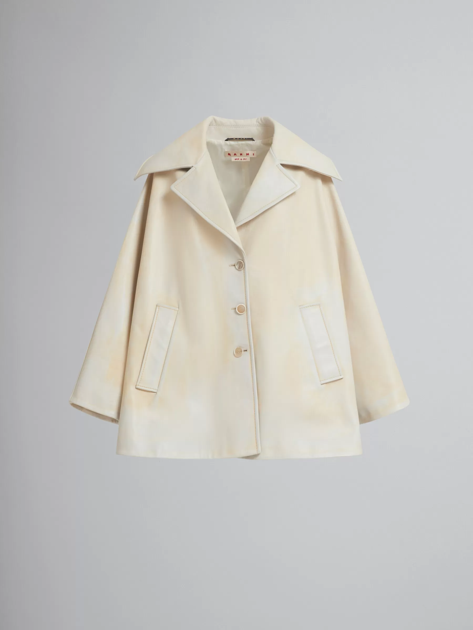 Marni Light Yellow Leather Cape LIGHTTOPAZ New