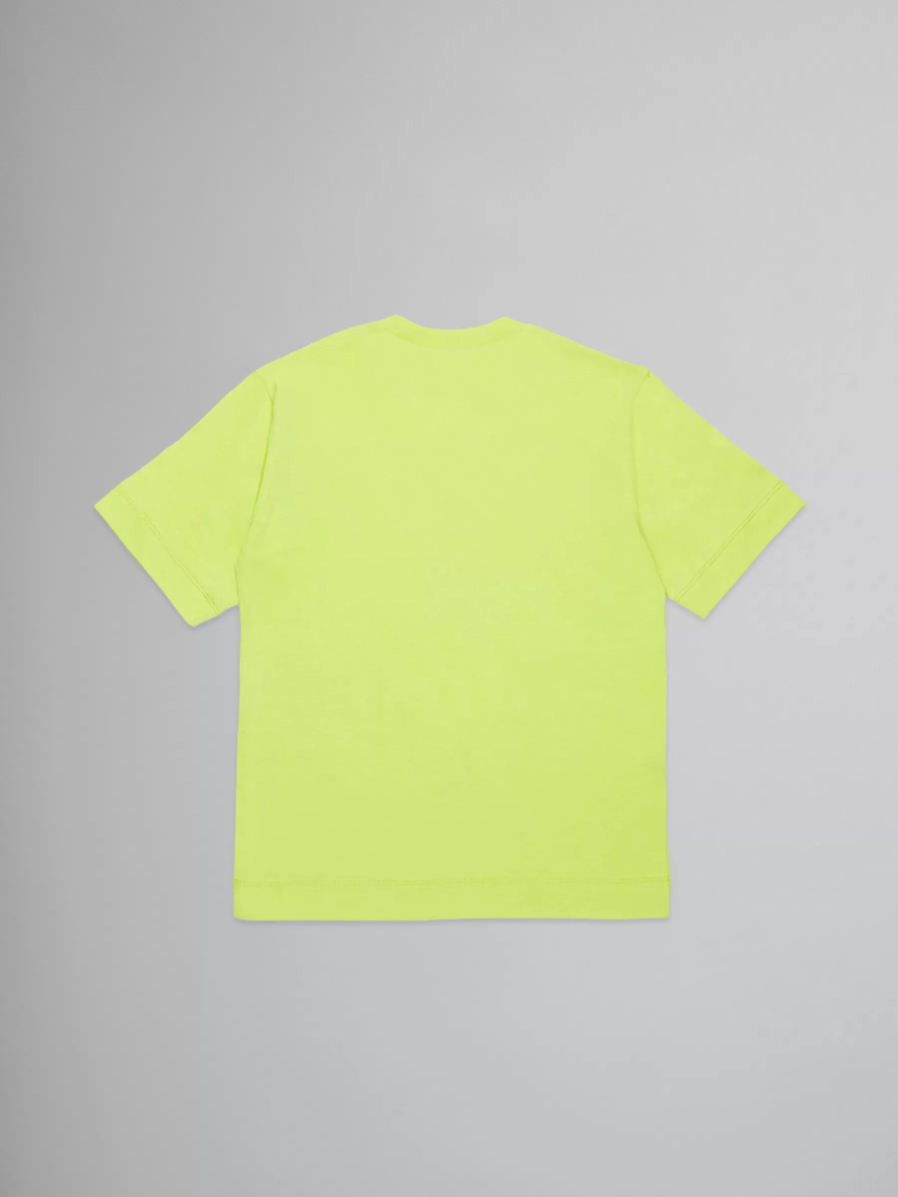 Marni Lime Green T-shirt With Embroidered Logo SULPHUR SPRING Clearance