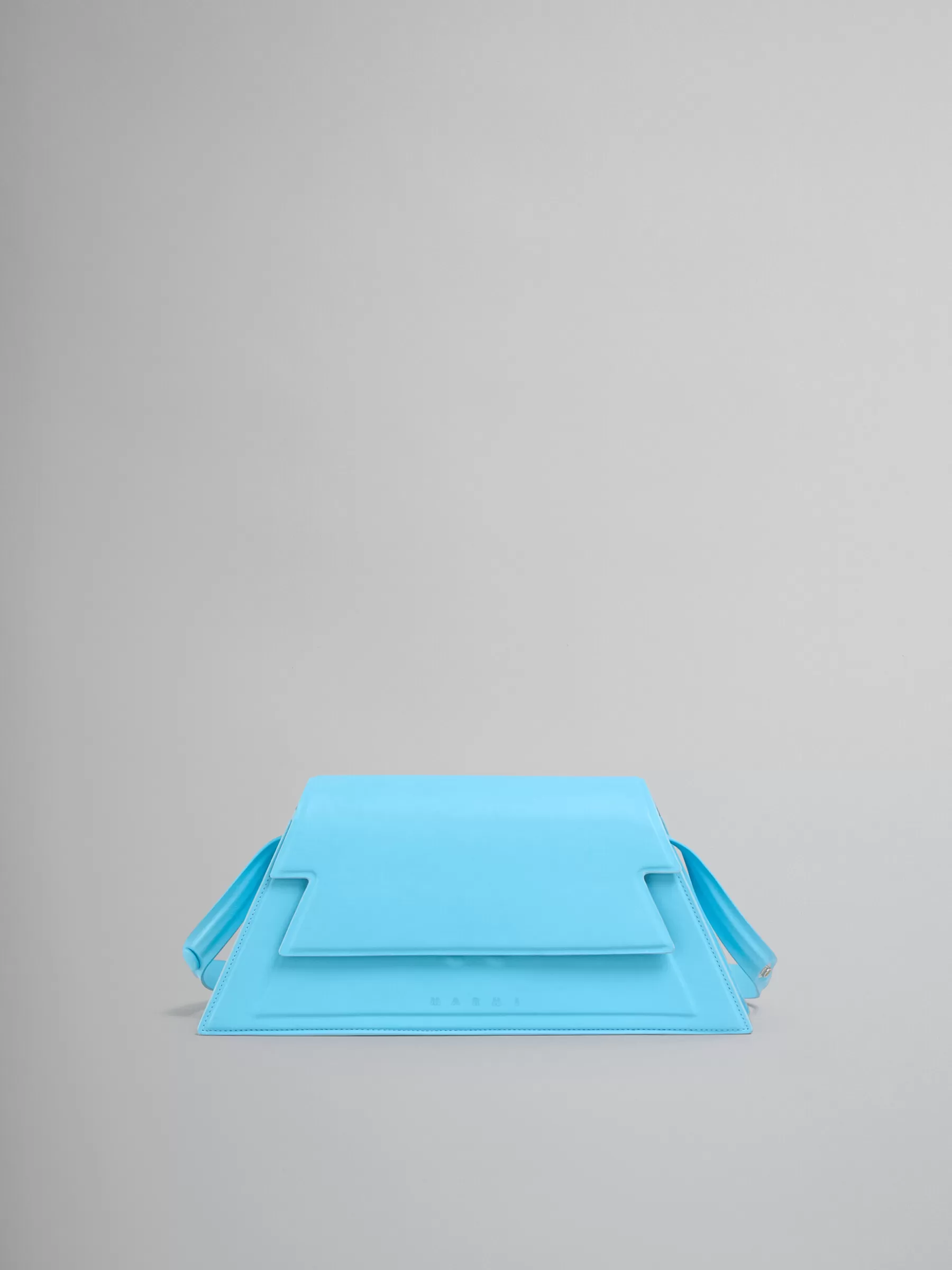 Marni Medium Trunkoise Bag In Smooth Light Blue Leather TURQUOISE Store