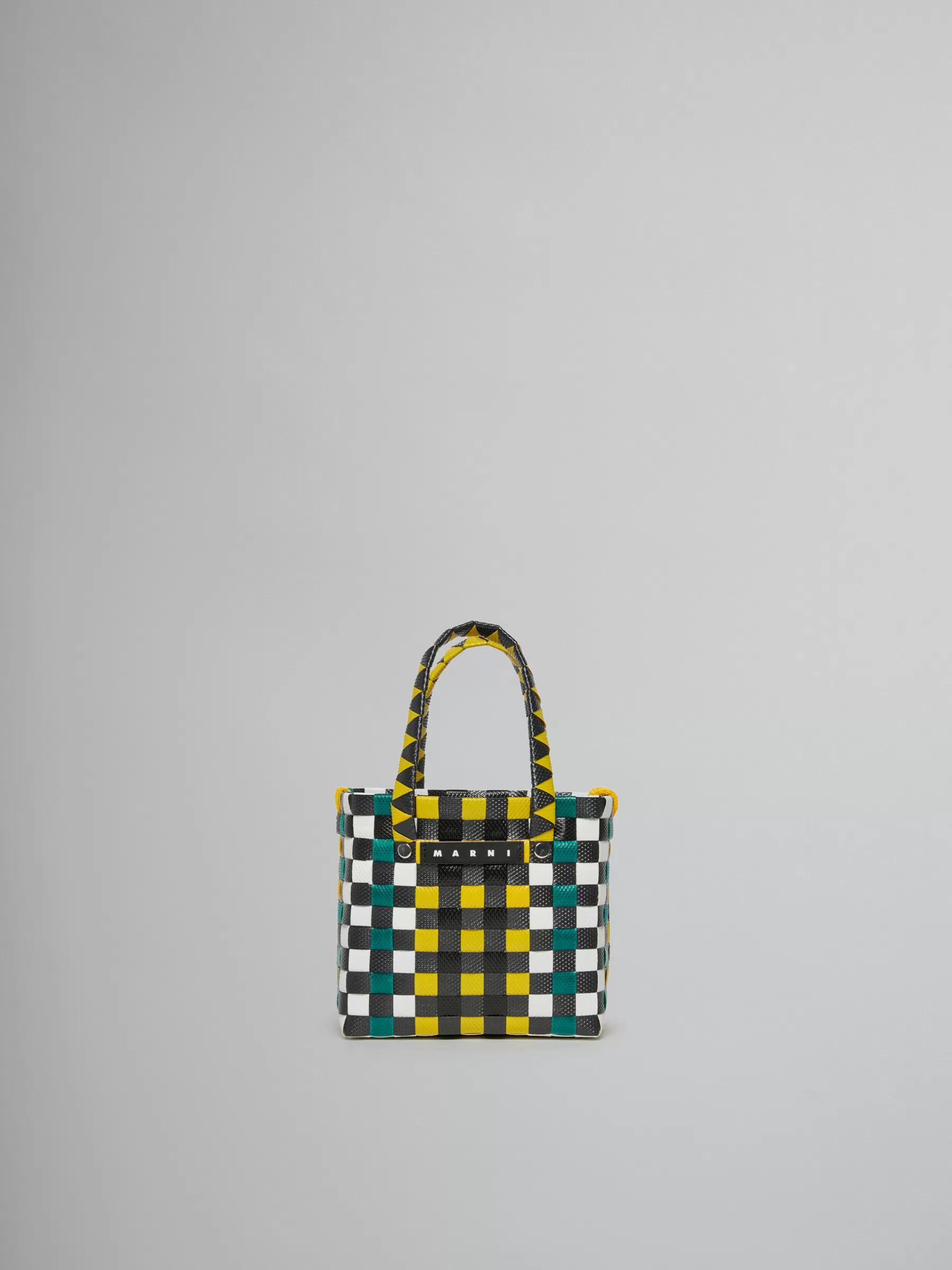 Marni Multicolor Woven Micro Basket Bag BUTTERCUP/WHITE/PINE GREEN Best