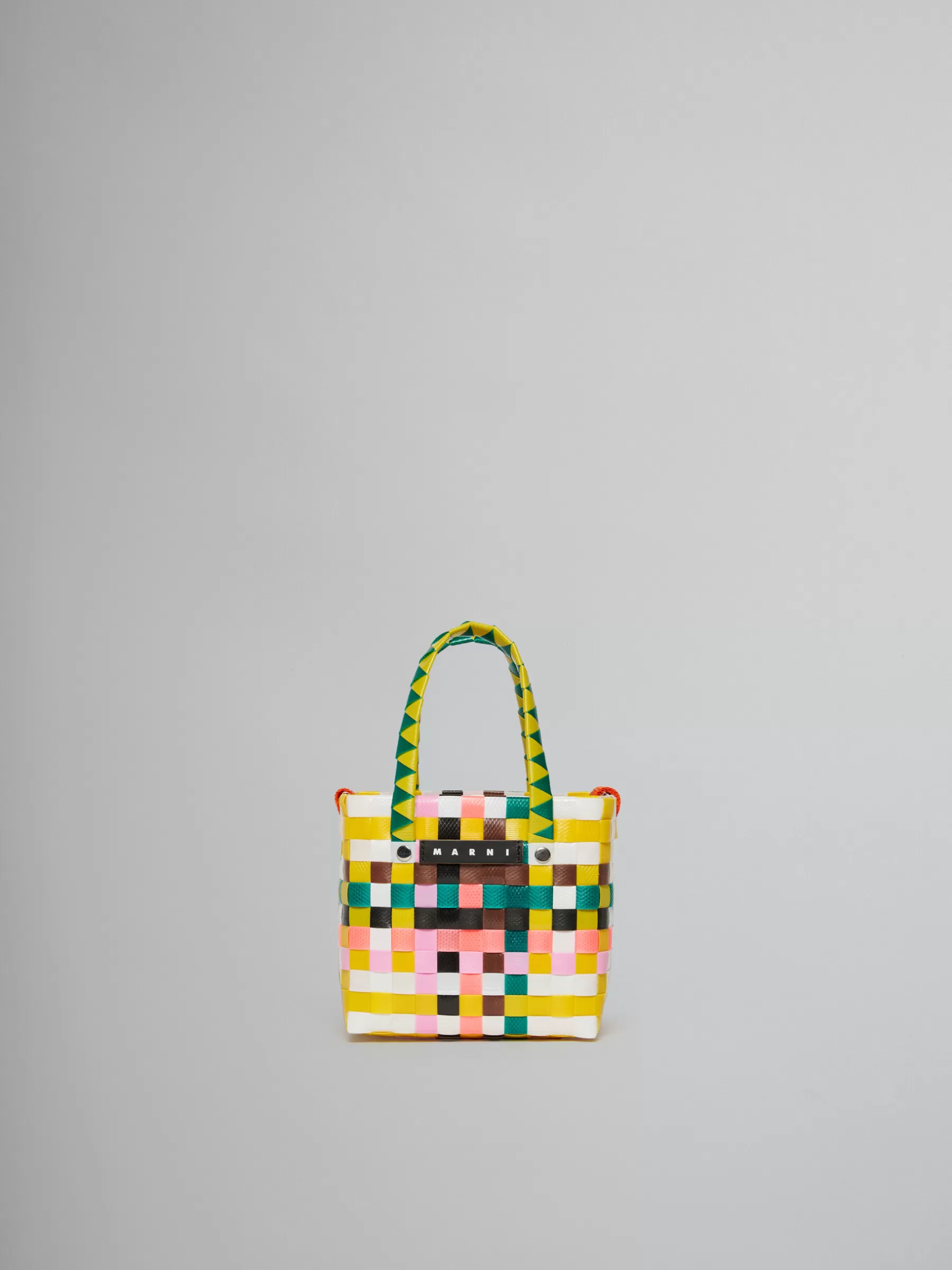 Marni Multicolor Woven Micro Basket Bag YELLOW/GREEN/PINK/WHITE Cheap