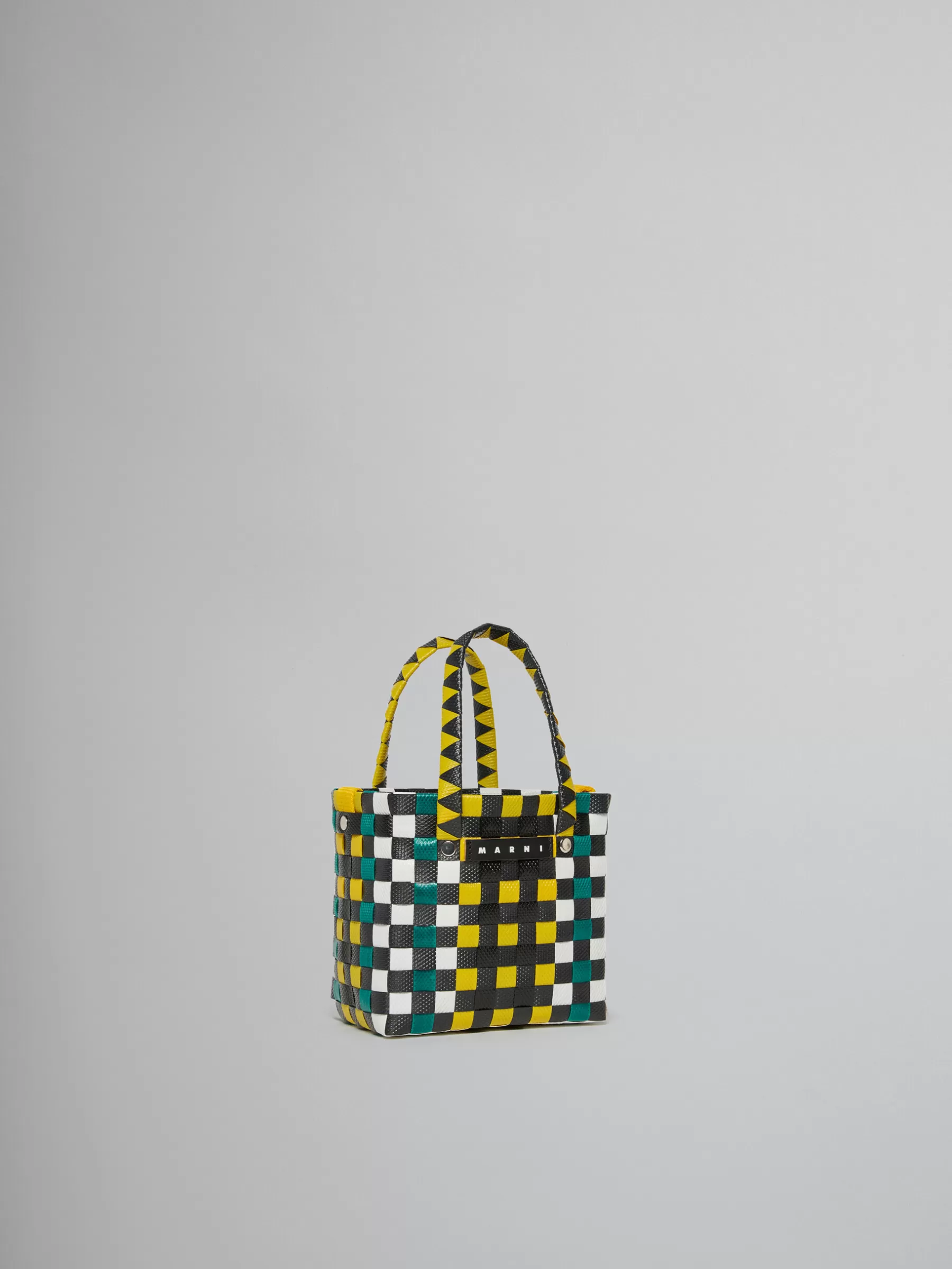 Marni Multicolor Woven Micro Basket Bag BUTTERCUP/WHITE/PINE GREEN Best
