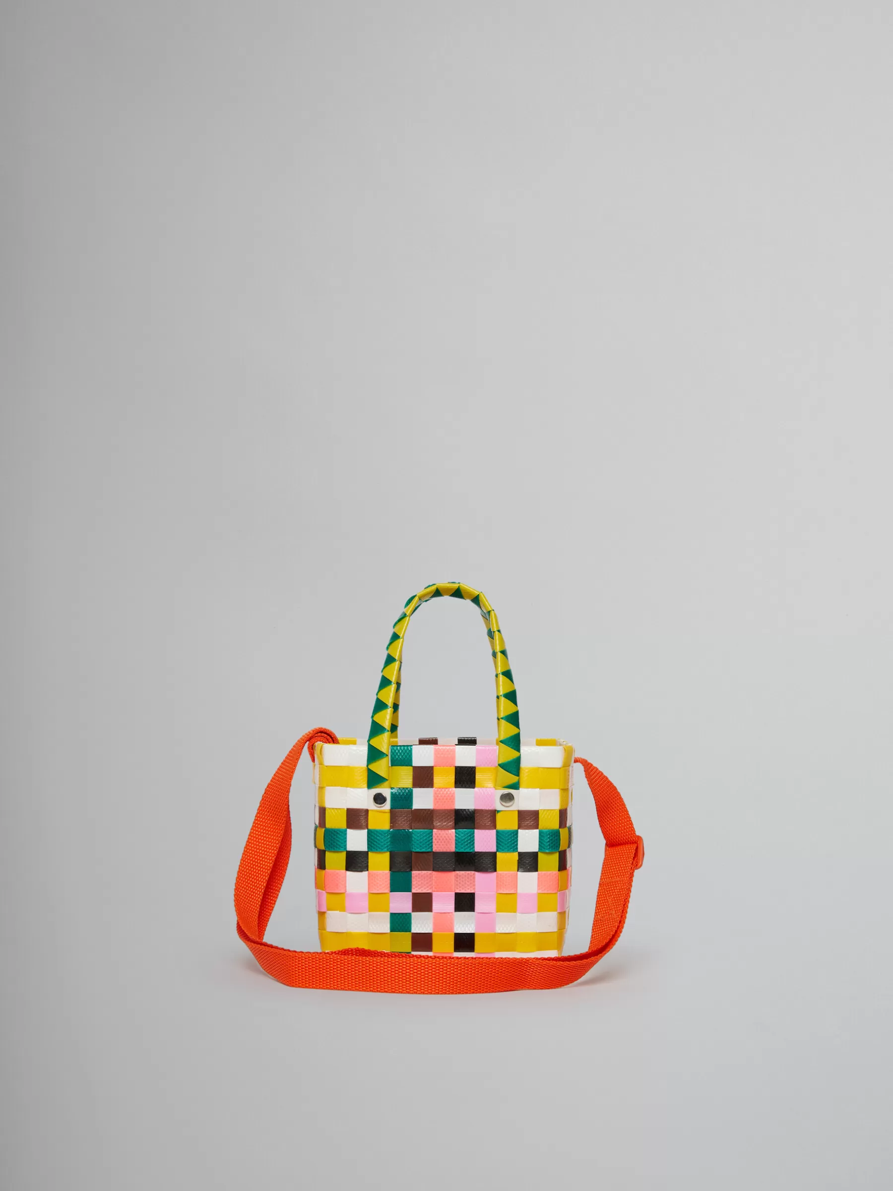 Marni Multicolor Woven Micro Basket Bag YELLOW/GREEN/PINK/WHITE Cheap