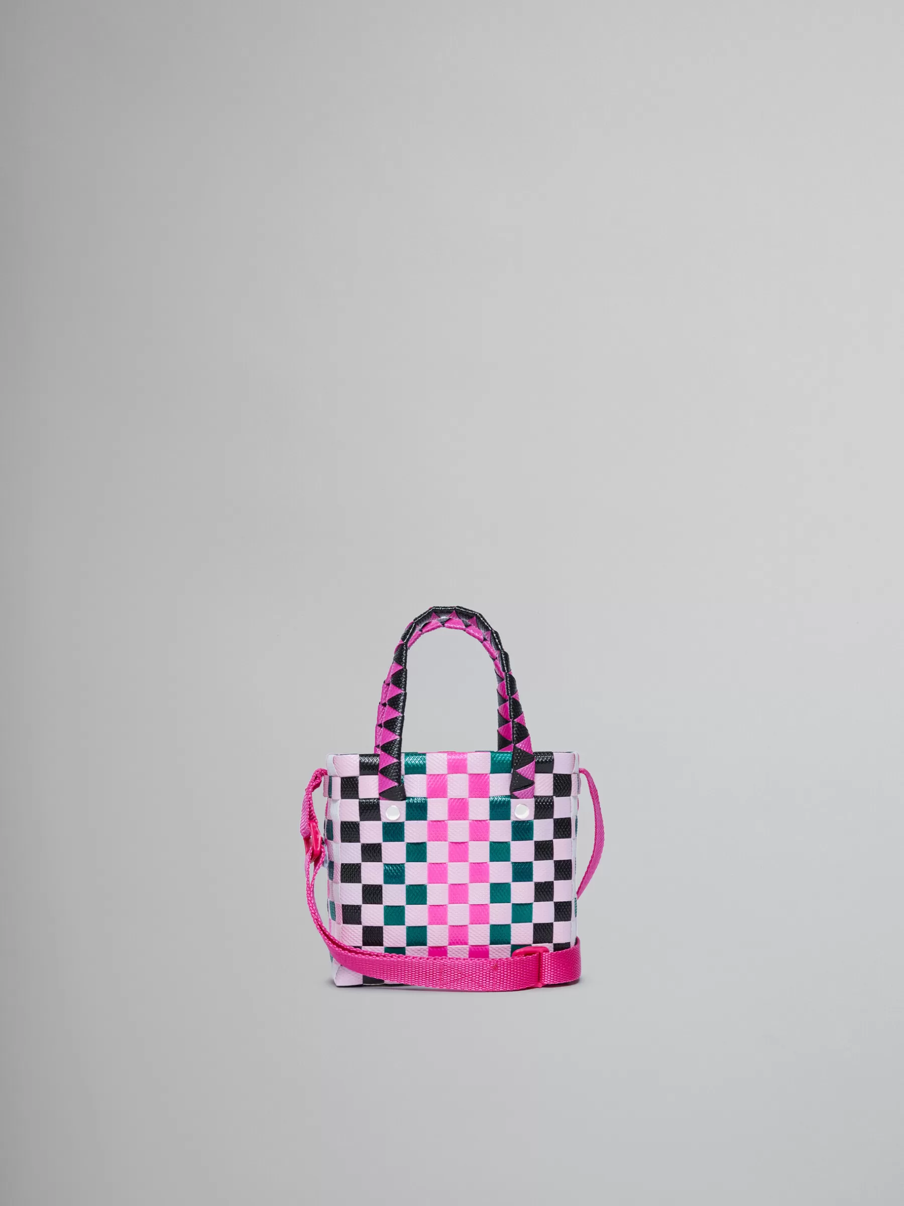 Marni Multicolor Woven Micro Basket Bag LILAC SACKET/BLACK/PINE GREEN Hot