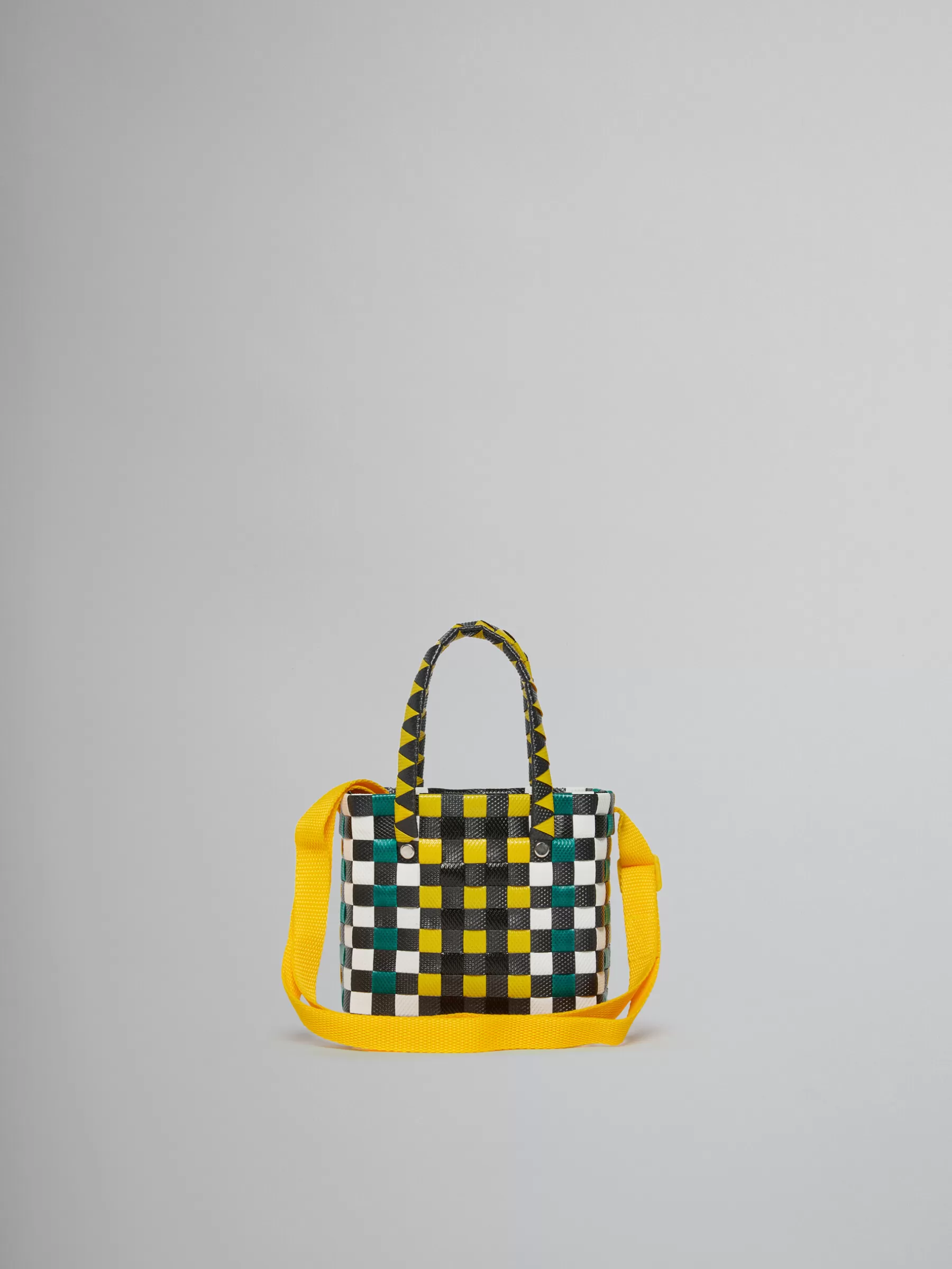 Marni Multicolor Woven Micro Basket Bag BUTTERCUP/WHITE/PINE GREEN Best