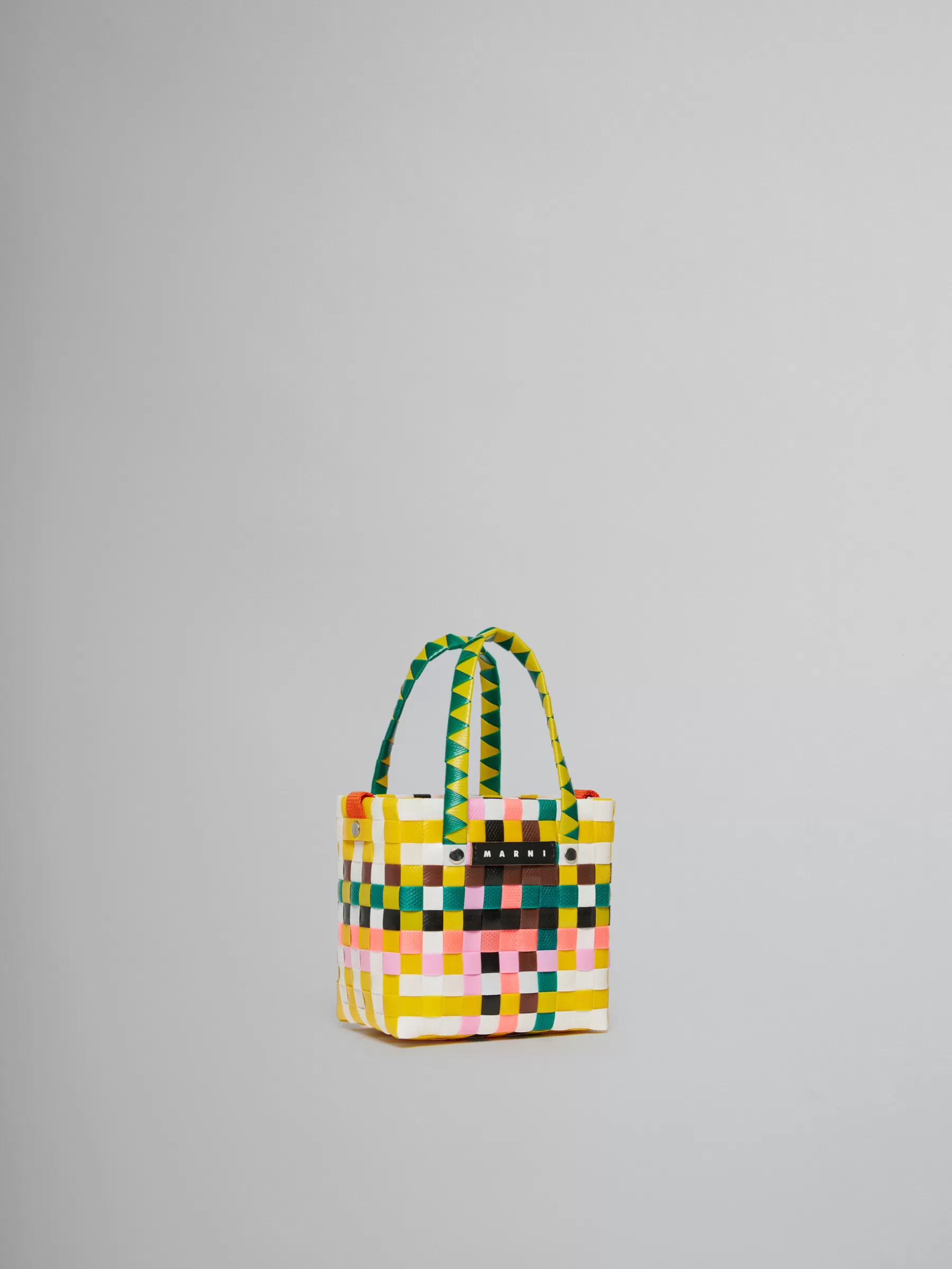 Marni Multicolor Woven Micro Basket Bag YELLOW/GREEN/PINK/WHITE Cheap