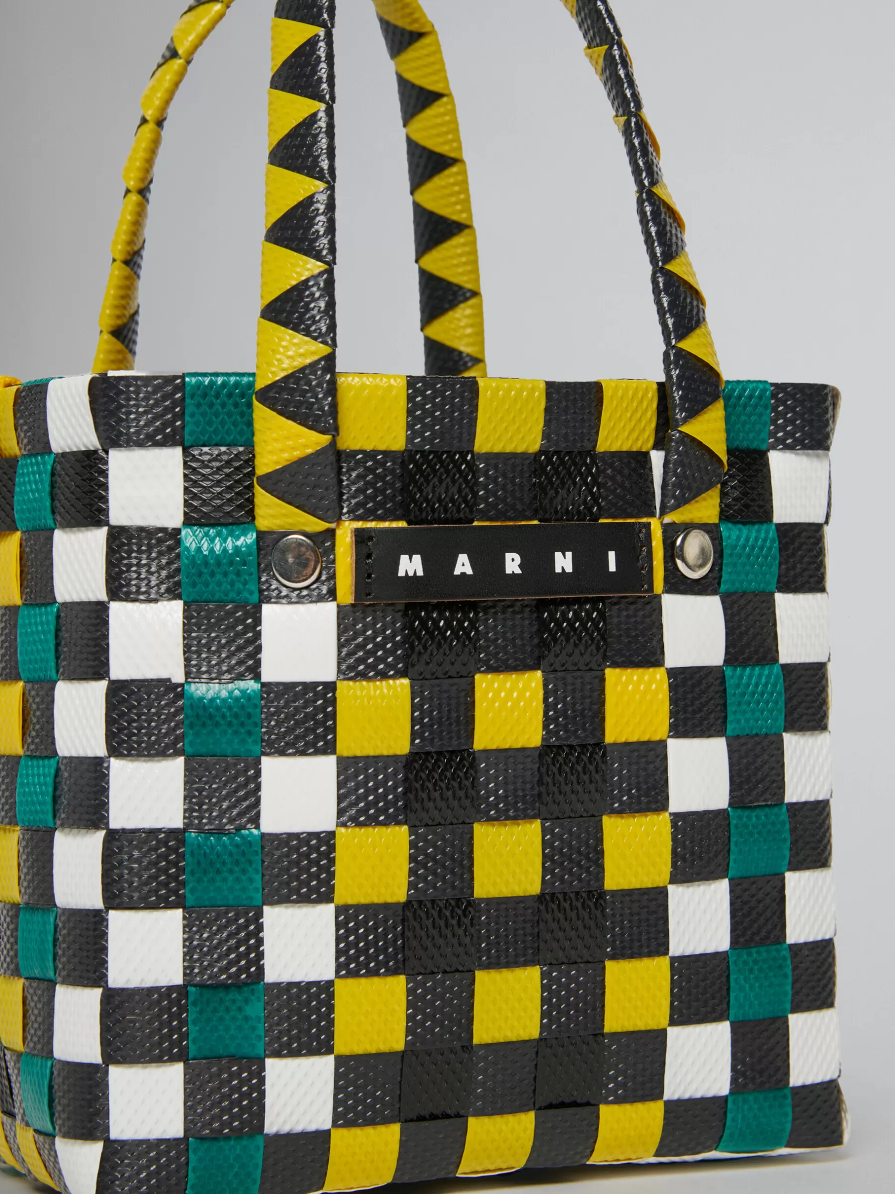 Marni Multicolor Woven Micro Basket Bag BUTTERCUP/WHITE/PINE GREEN Best