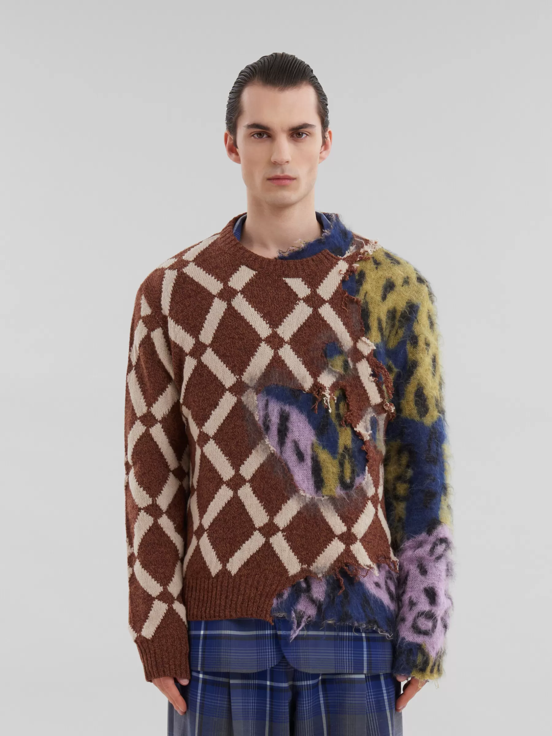 Marni Multicolour Argyle Wool-mohair Two-in-one Jumper MULTICOLOR Store