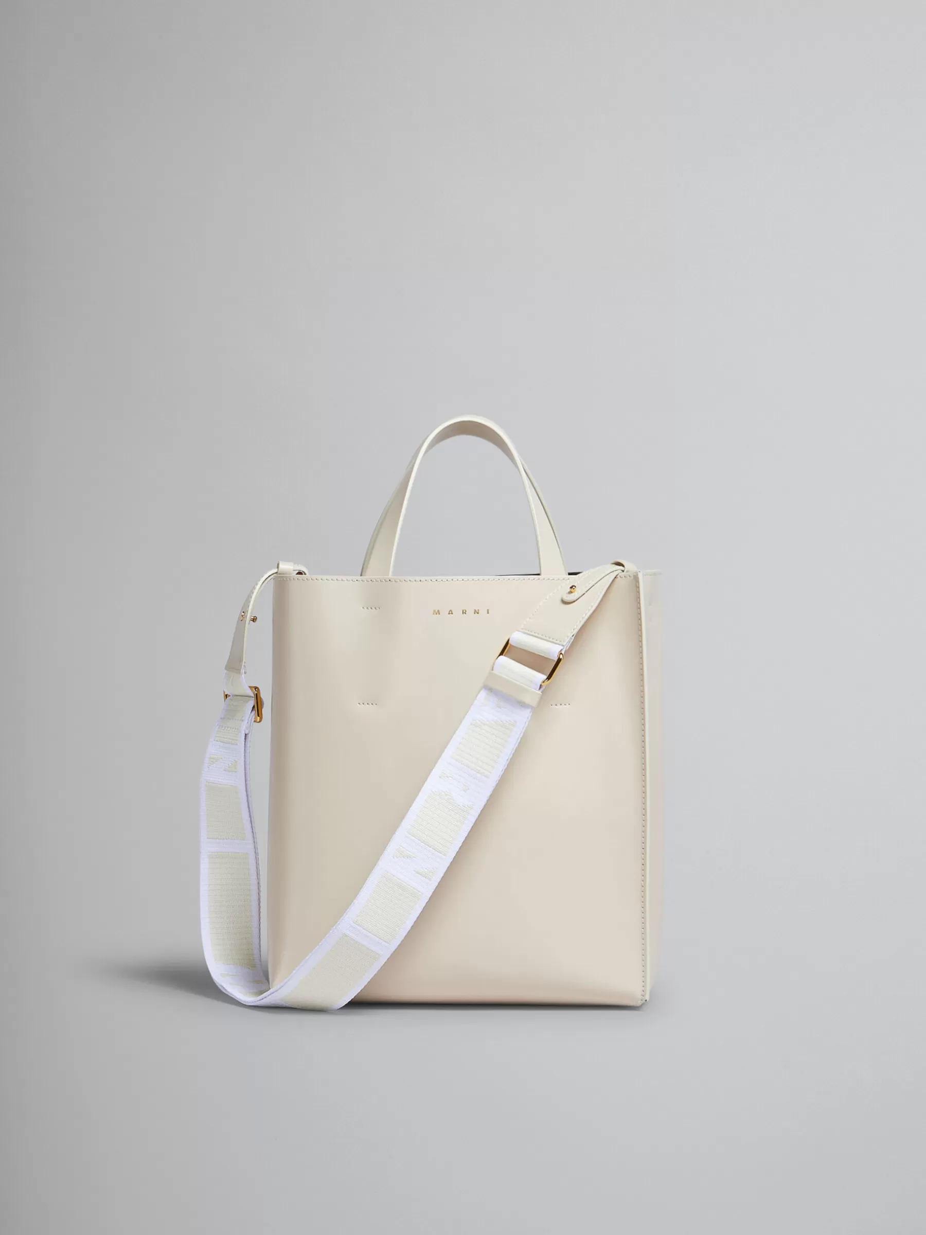 Marni Museo Small Bag In Cream Leather SEASHELL Outlet
