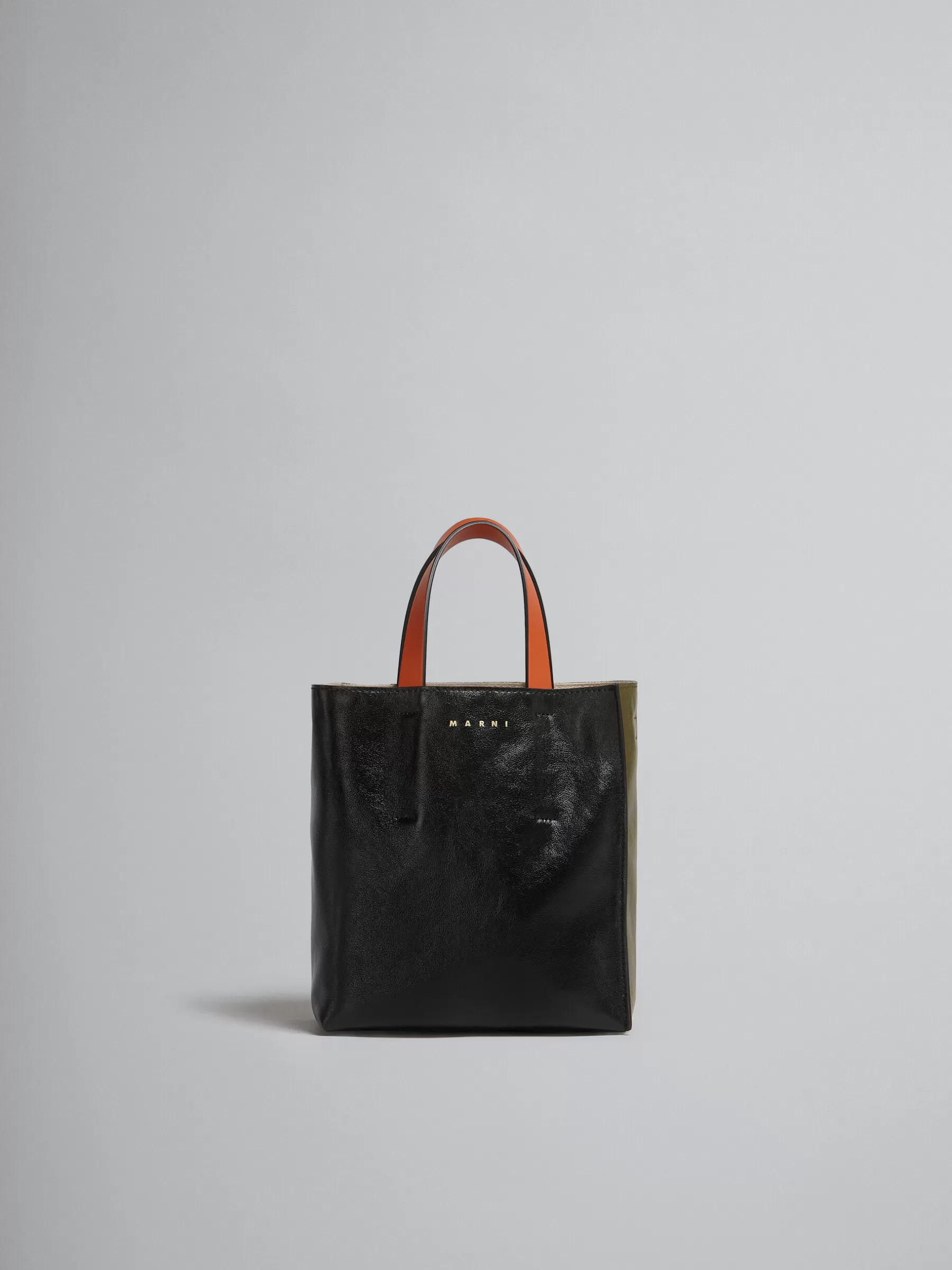 Marni MUSEO SOFT Mini Bag In Black And Green Leather BLACK/MOSSTONE/TILE Best Sale