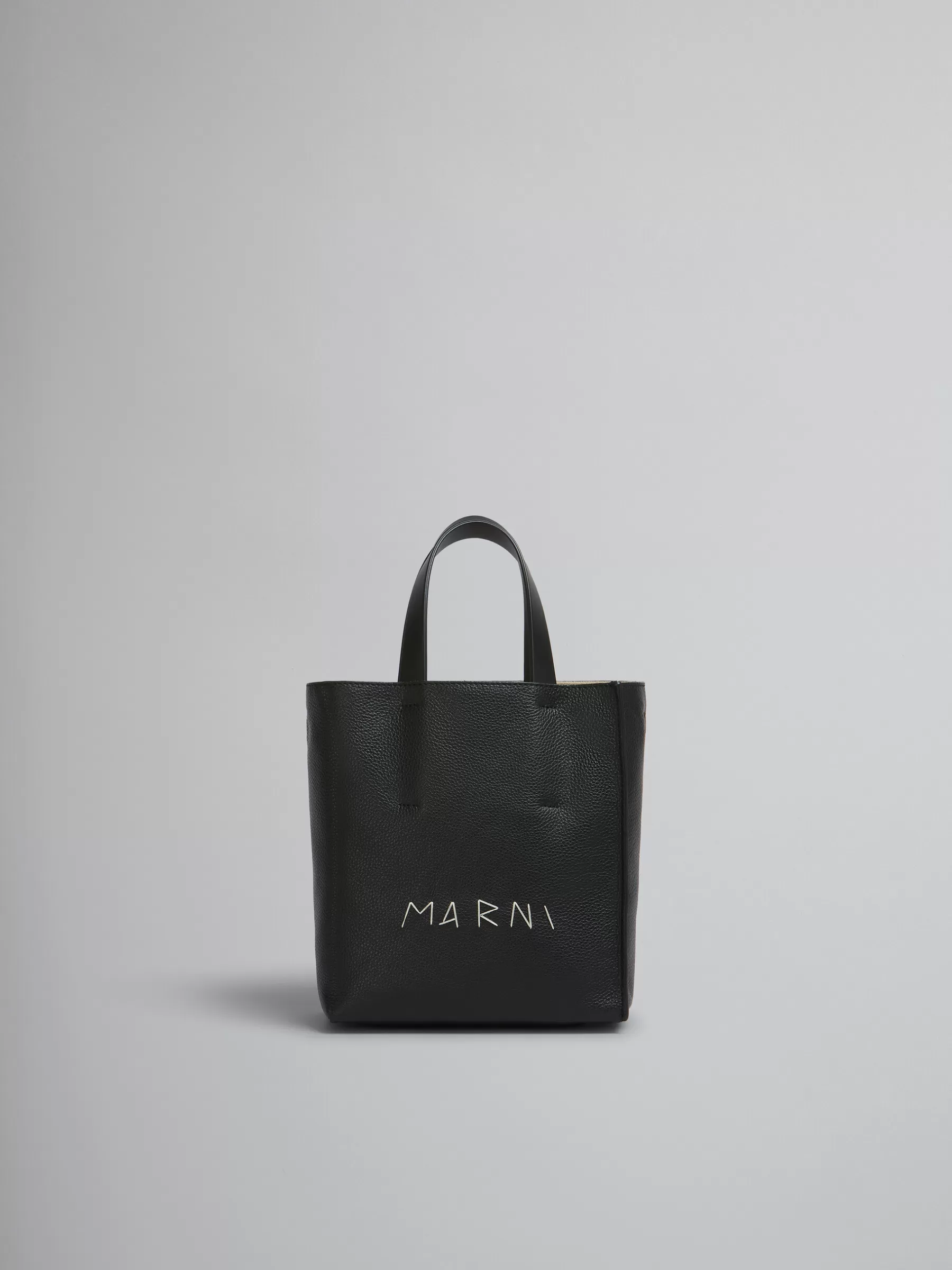 Marni Museo Soft Mini Bag In Leather With Mending BLACK New