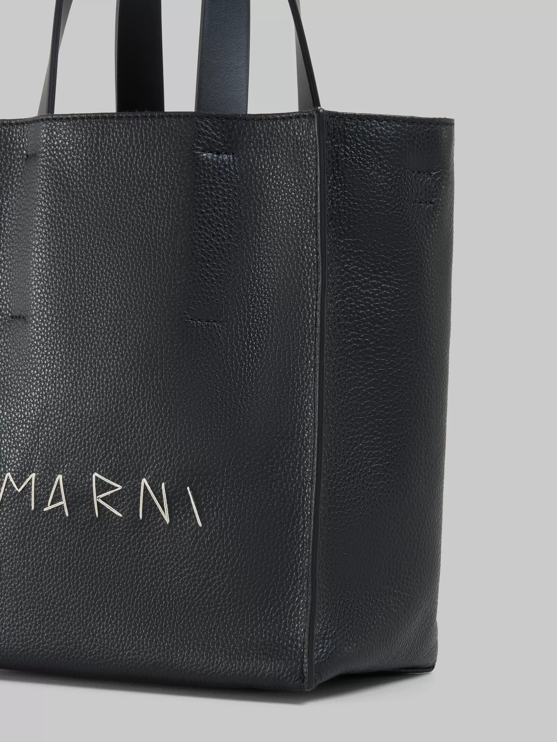 Marni Museo Soft Mini Bag In Leather With Mending BLACK New