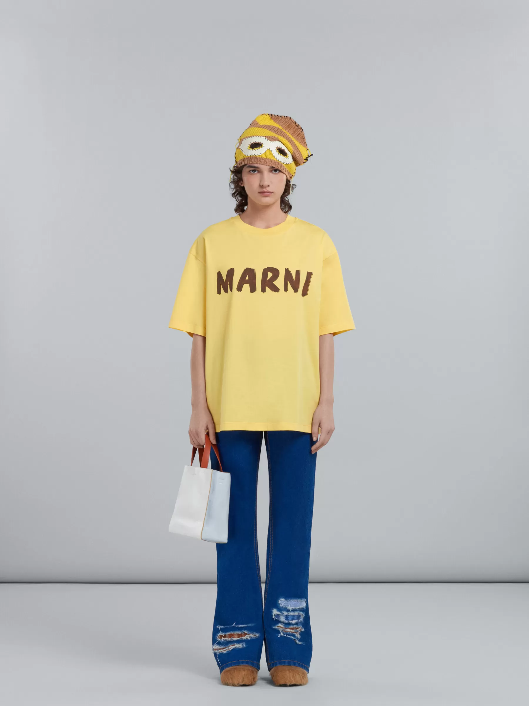 Marni Museo Soft Mini Bag In White Light Blue And Orange Leather LILYWHITE/CLOUD New