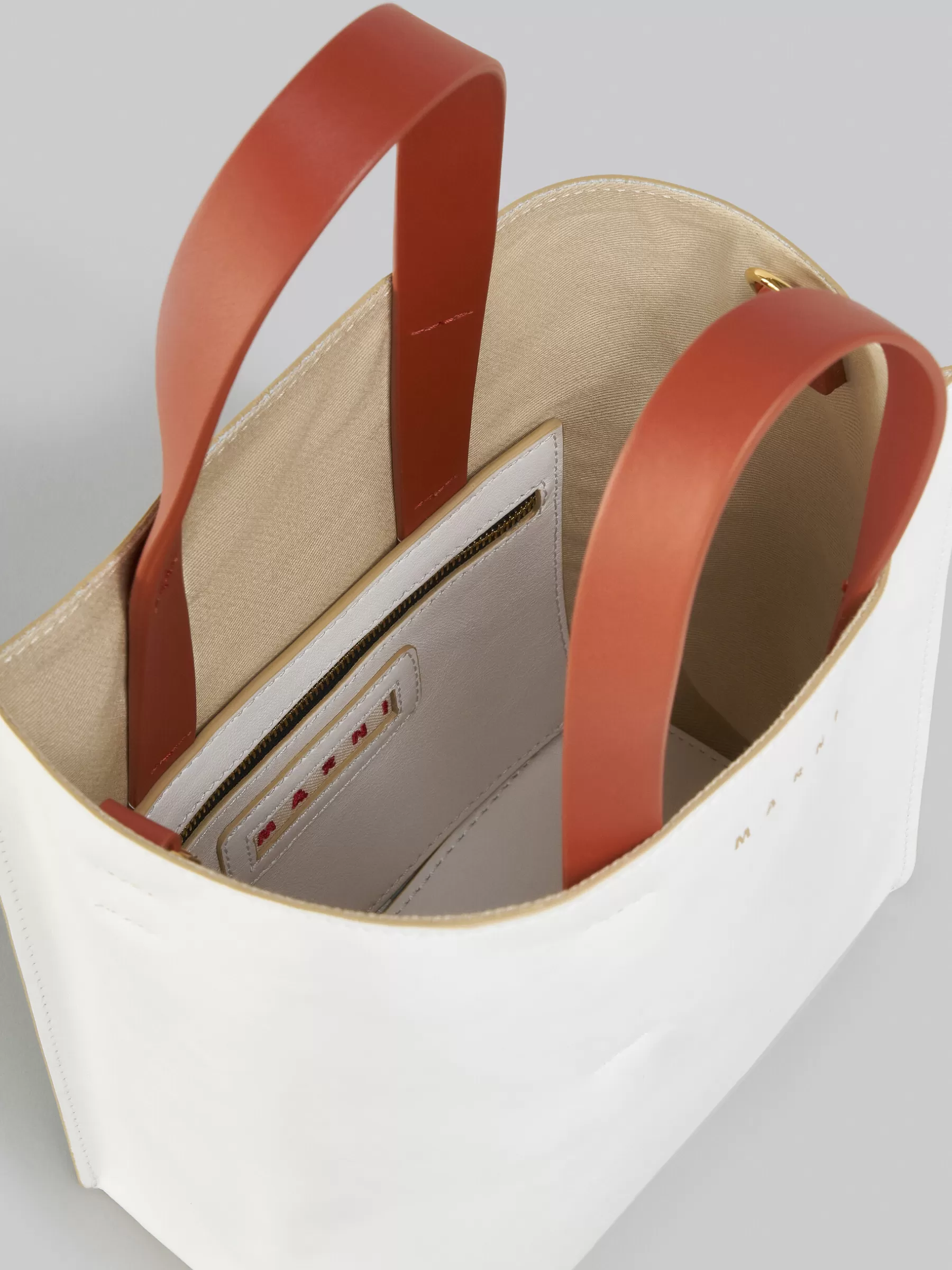 Marni Museo Soft Mini Bag In White Light Blue And Orange Leather LILYWHITE/CLOUD New