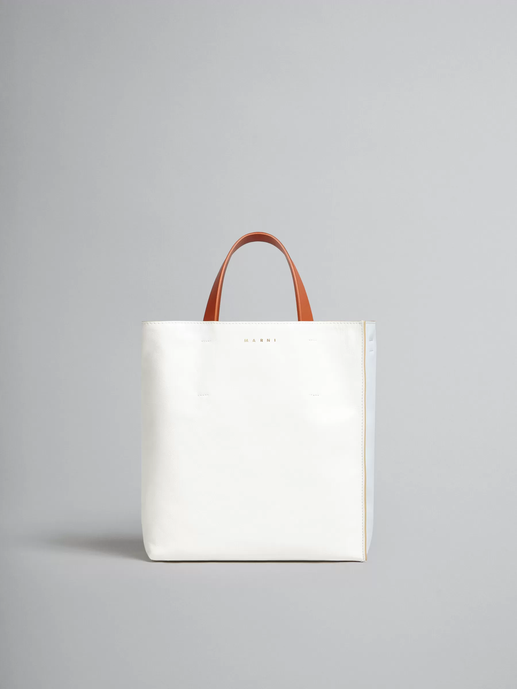 Marni Museo Soft Small Bag In White And Light Blue Leather LILYWHITE/CLOUD Discount