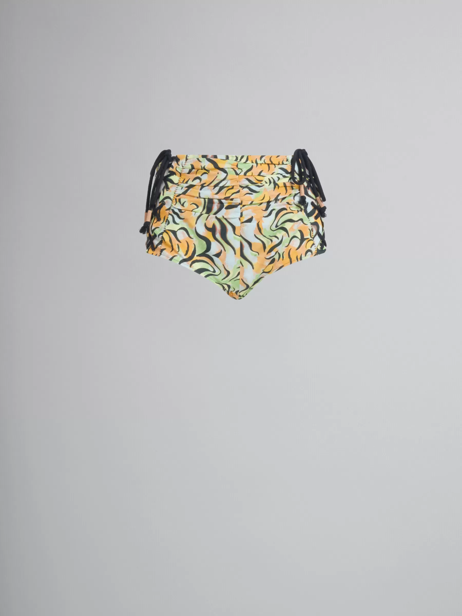Marni Orange And Green Printed Organic Poplin Hot Pants LIGHTORANGE Hot