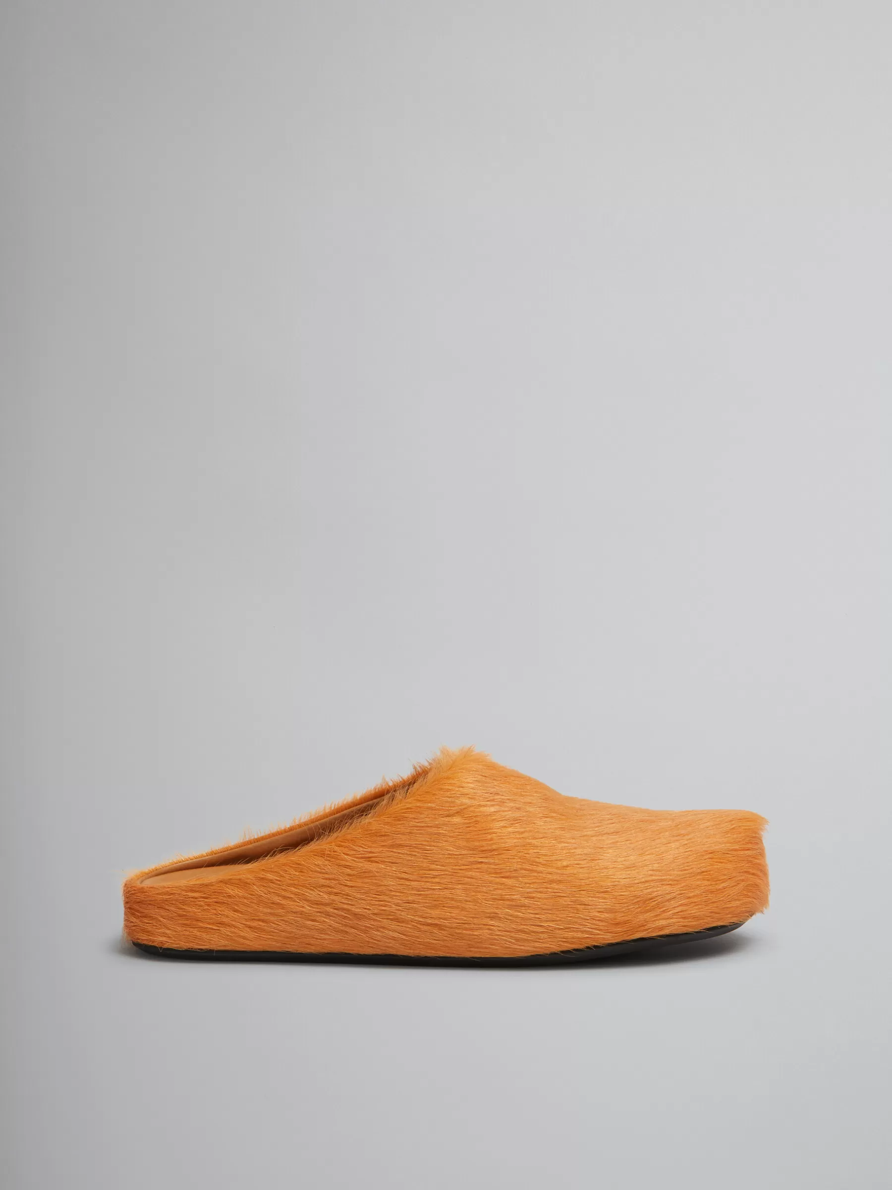 Marni Orange Long-hair Calfskin Fussbett Sabot PUMPKIN Hot