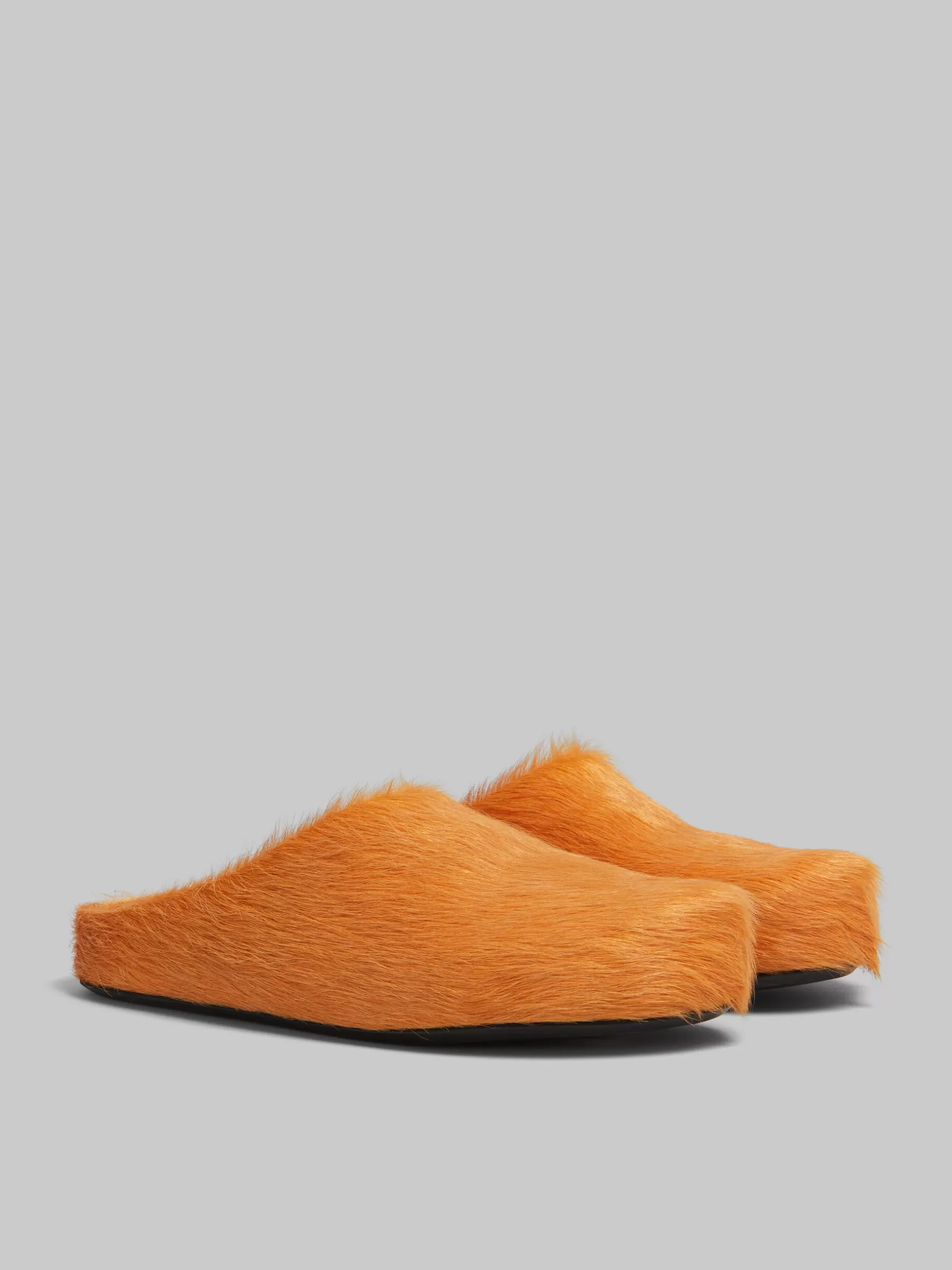 Marni Orange Long-hair Calfskin Fussbett Sabot PUMPKIN Hot
