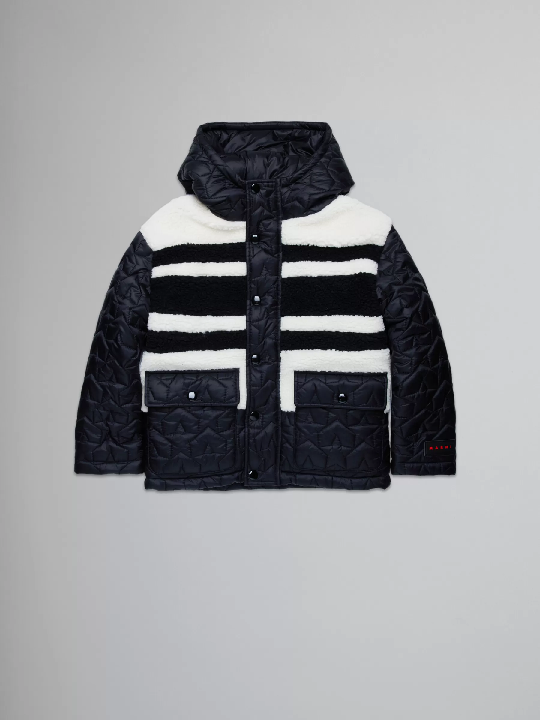 Marni Padded Jacket With Stars And Teddy Inserts BLACK Best