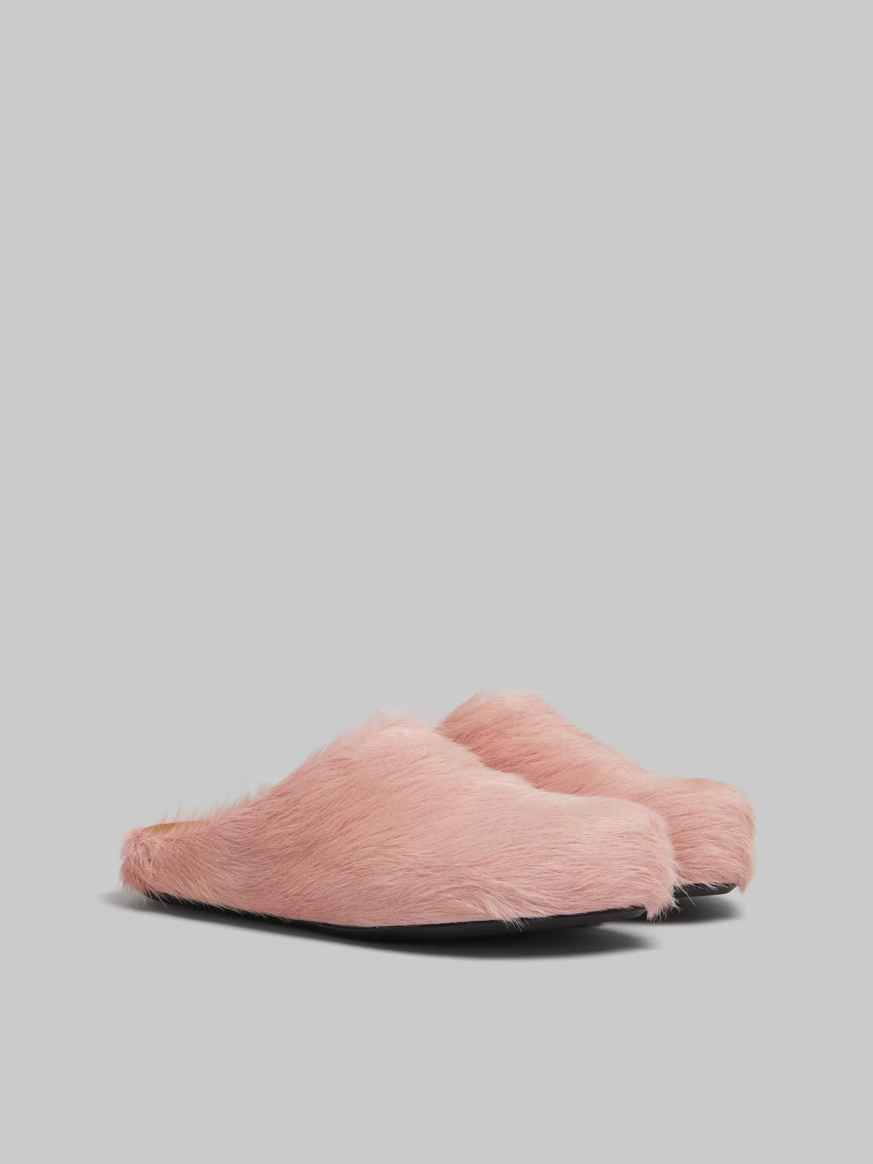 Marni Pink Long Hair Calfskin Fussbett Sabot ANTIQUEROSE Shop
